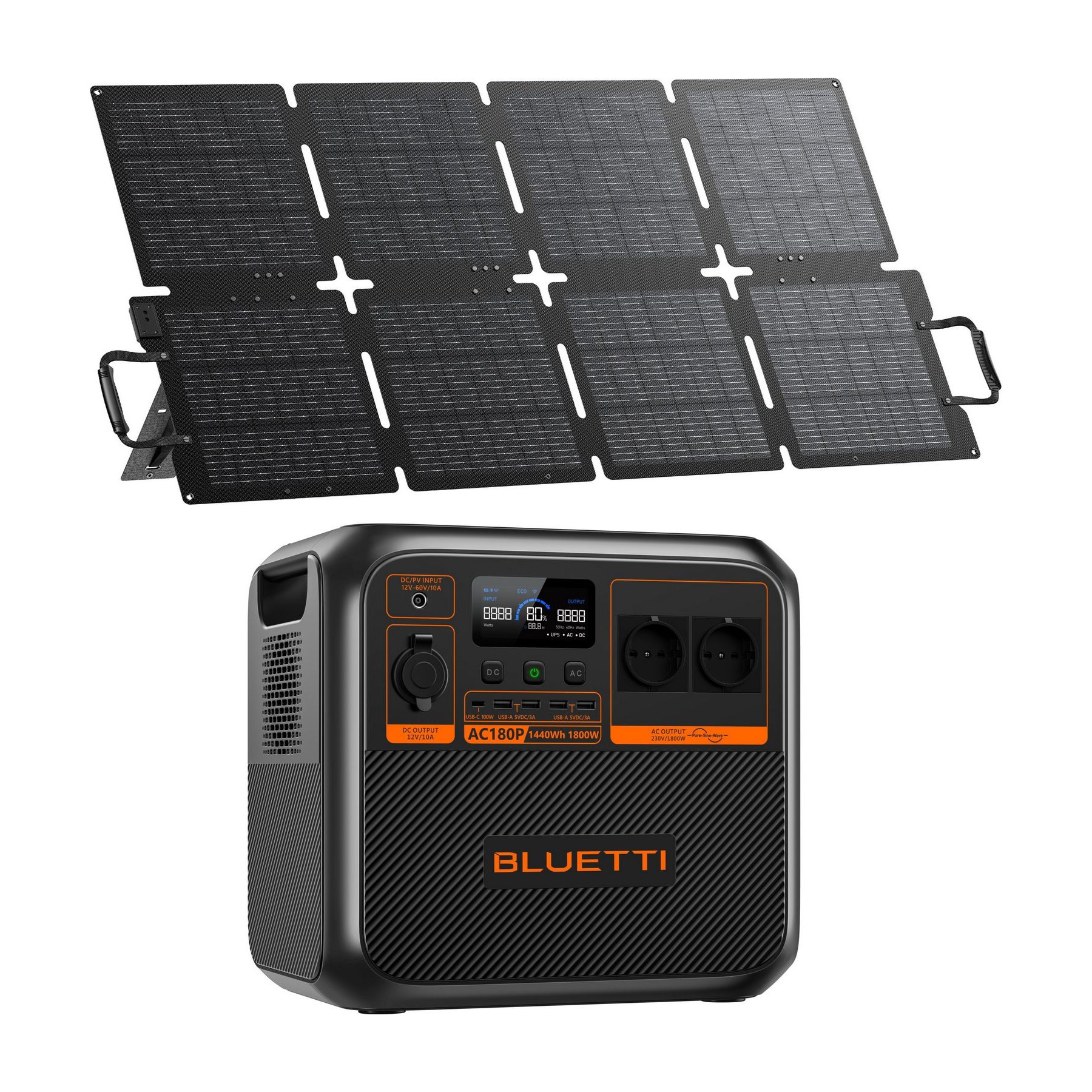 Batterie nomade BLUETTI KIT AC180P+SORA 130