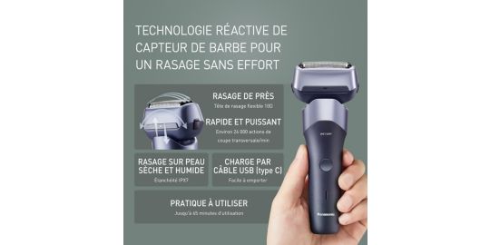 Rasoir électrique PANASONIC 3 lames ES-RM3FXK503