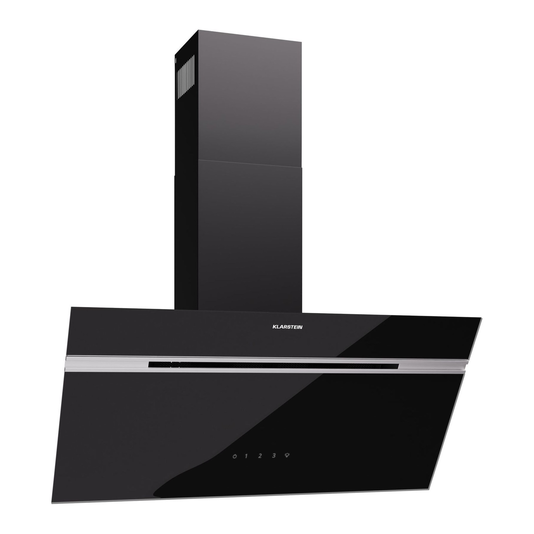 Hotte décorative murale inclinée KLARSTEIN Alina 80cm 600m³/h CEE A LED Noir