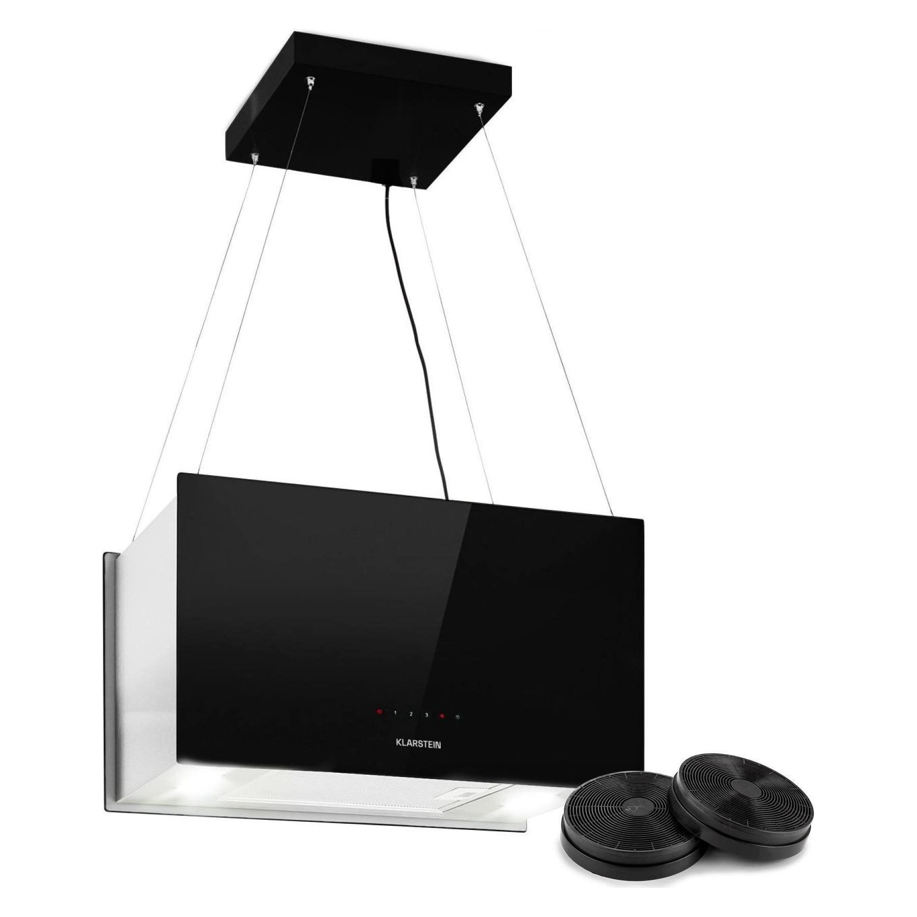 Hotte décorative îlot KLARSTEIN Kronleuchter L 60cm 590 m³/h LED noir