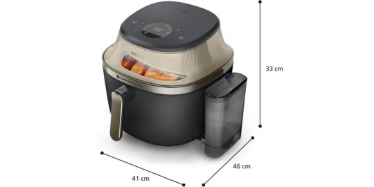 Airfryer PHILIPS NA547/07 Friteuse sans huile fonction vapeur Noir/Doré, Série 5000 7.2L