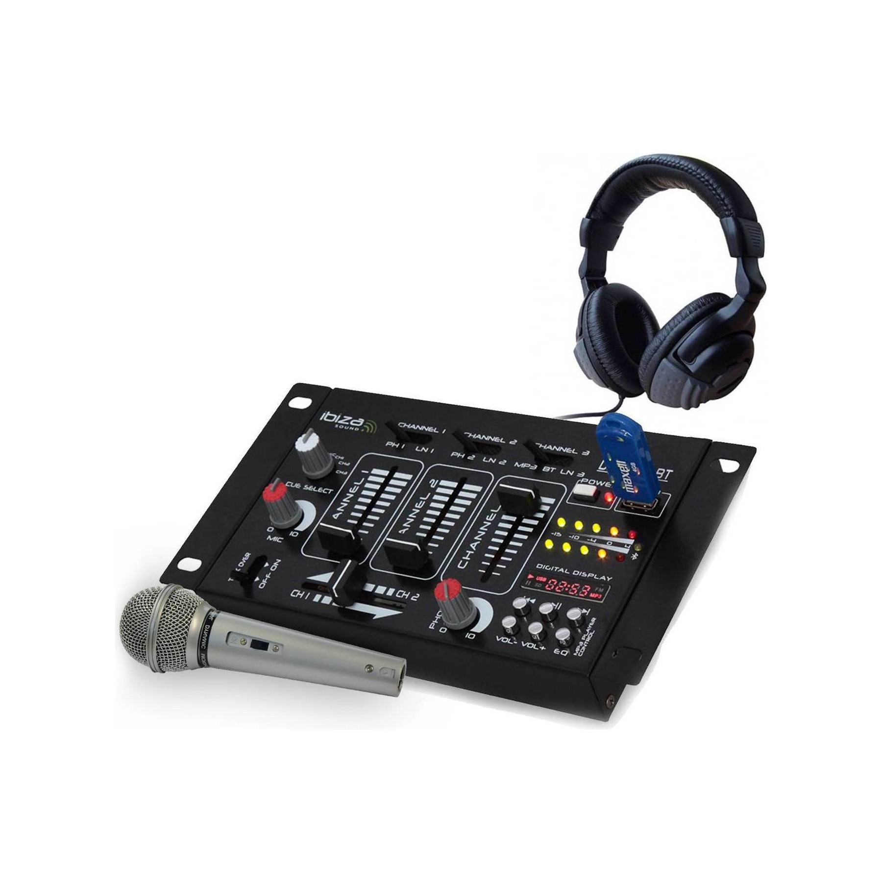 Table de mixage IBIZA IBIZA SOUND + Casque + Micro