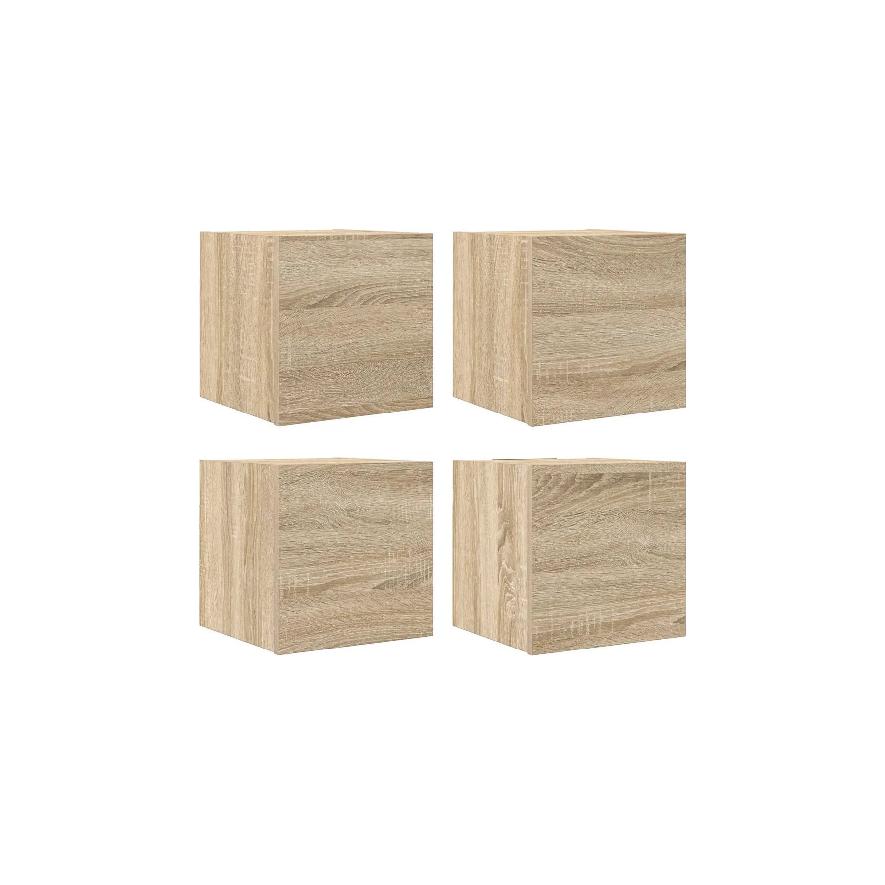 Meuble TV HELLOSHOP26 Lot de 4 meubles TV muraux pratiques ten