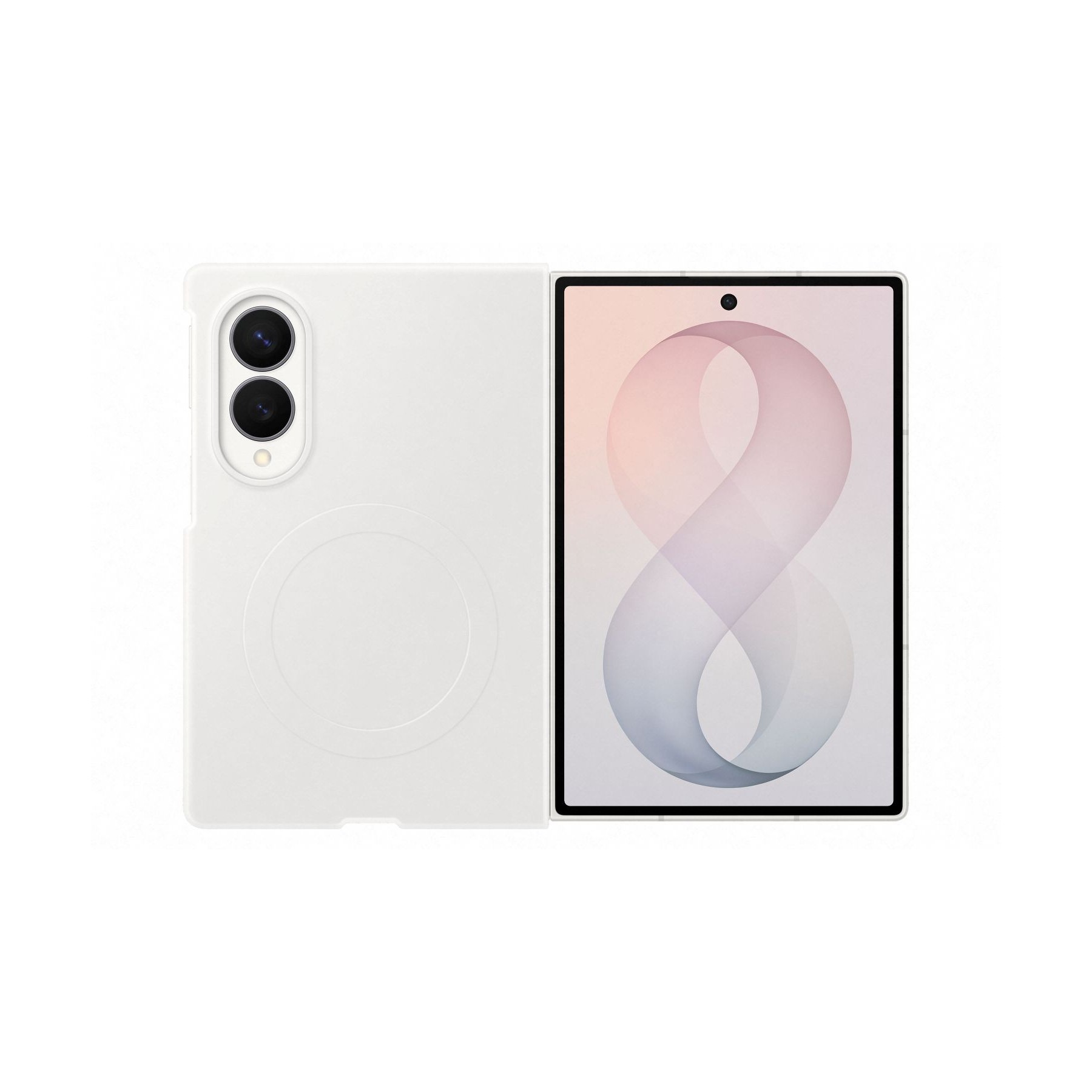 Pack SAMSUNG coque silicone magnétique Crème + protège écran Fold 8