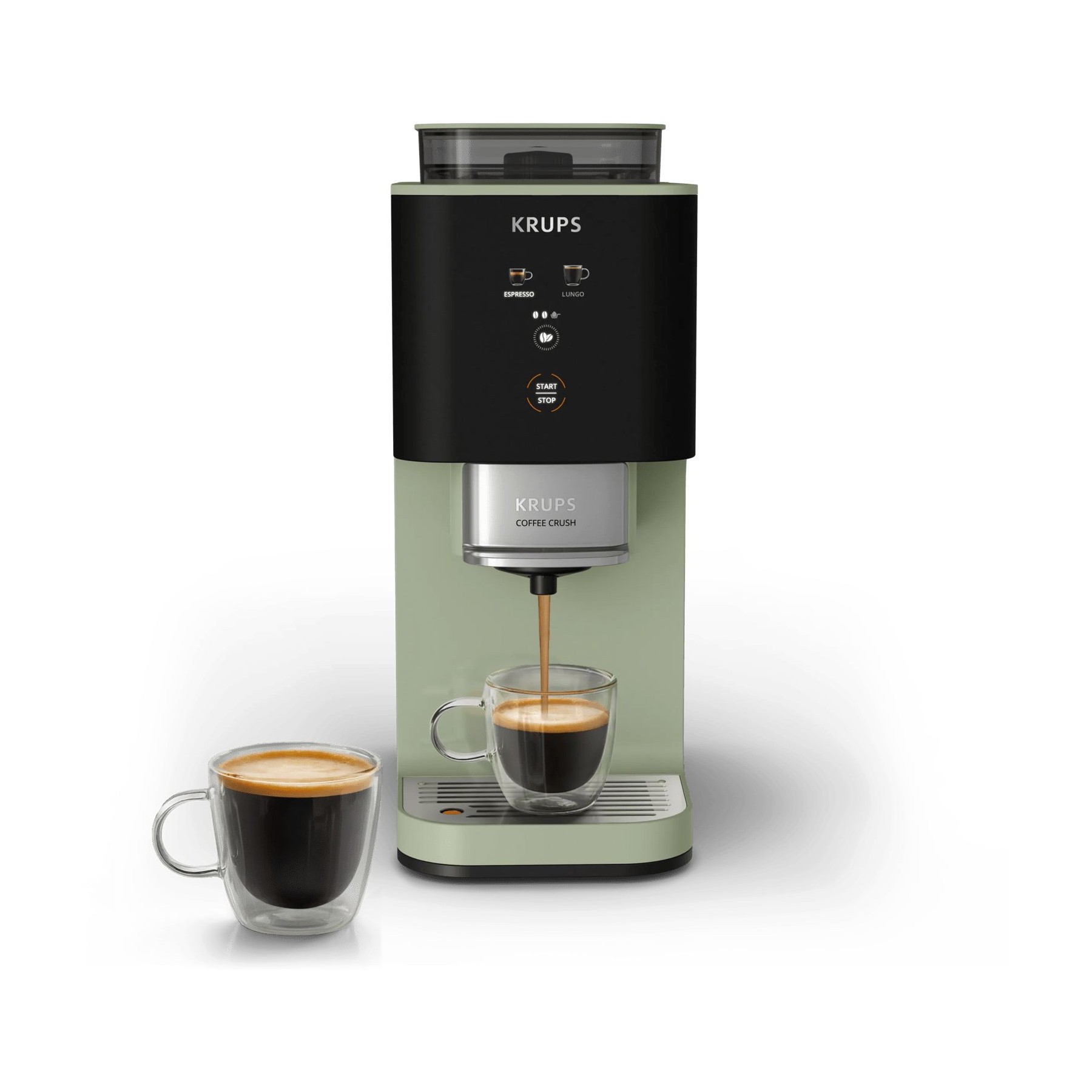 Expresso Broyeur KRUPS Coffee Crush, Machine à café à grains, ultra compacte SA401LE0