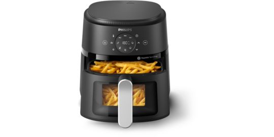 Airfryer PHILIPS NA211/00 friteuse sans huile avec fenêtre de cuisson Noir/Argent, Série 2000 3.2L