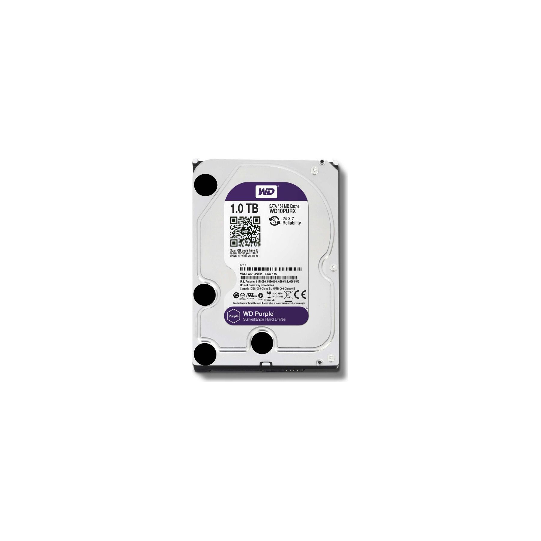Disque dur interne WESTERN DIGITAL Western Digital Purple, SATA 6G, Intelli
