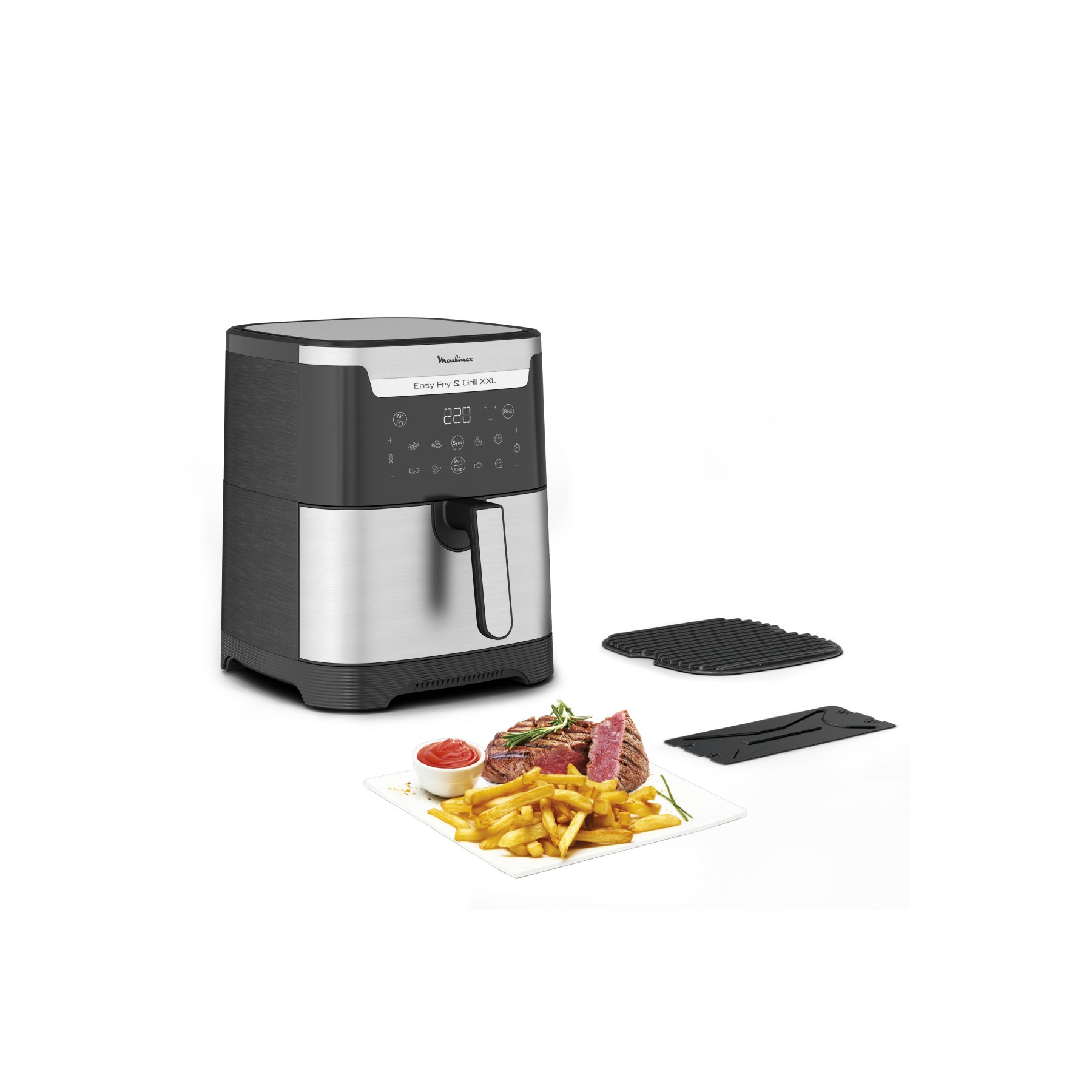 Friteuse sans huile MOULINEX EZ801D10 XXL 2 en 1 air & grill 6L