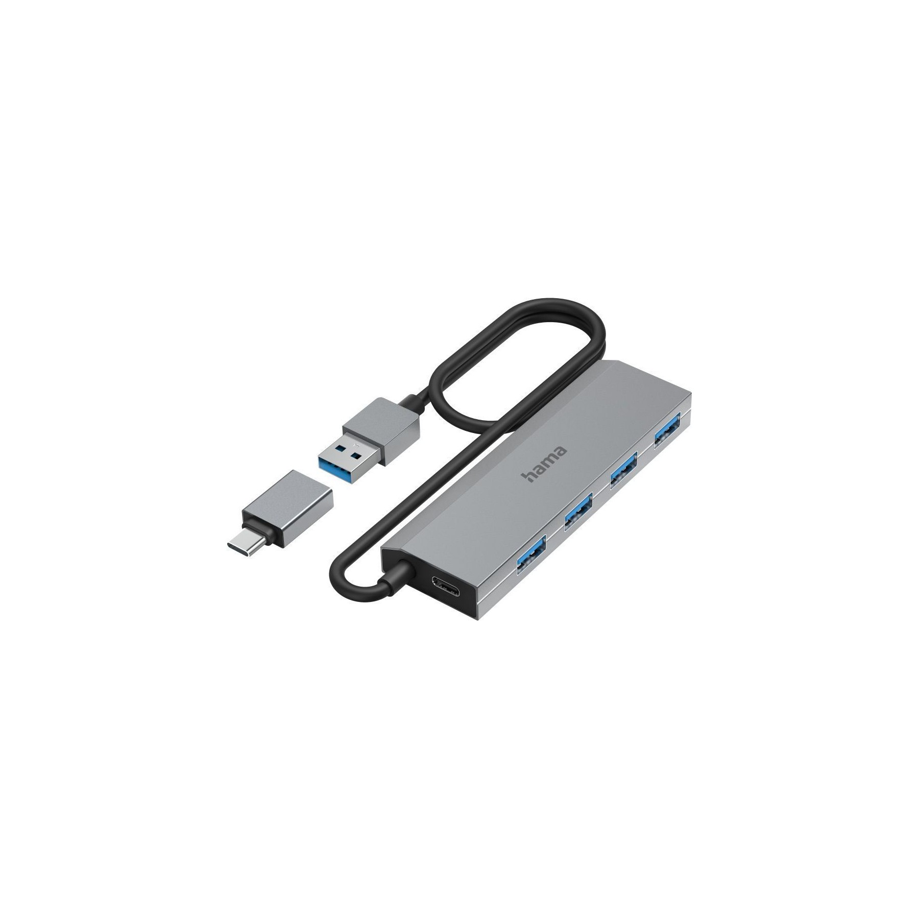Hub USB C HAMA 4 ports, USB 3.2 Gen1, adpt. USB-C