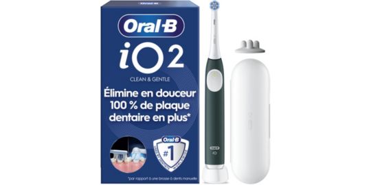 Brosse à dents électrique ORAL-B iO2 Series Vert Fôret + étui de voyage