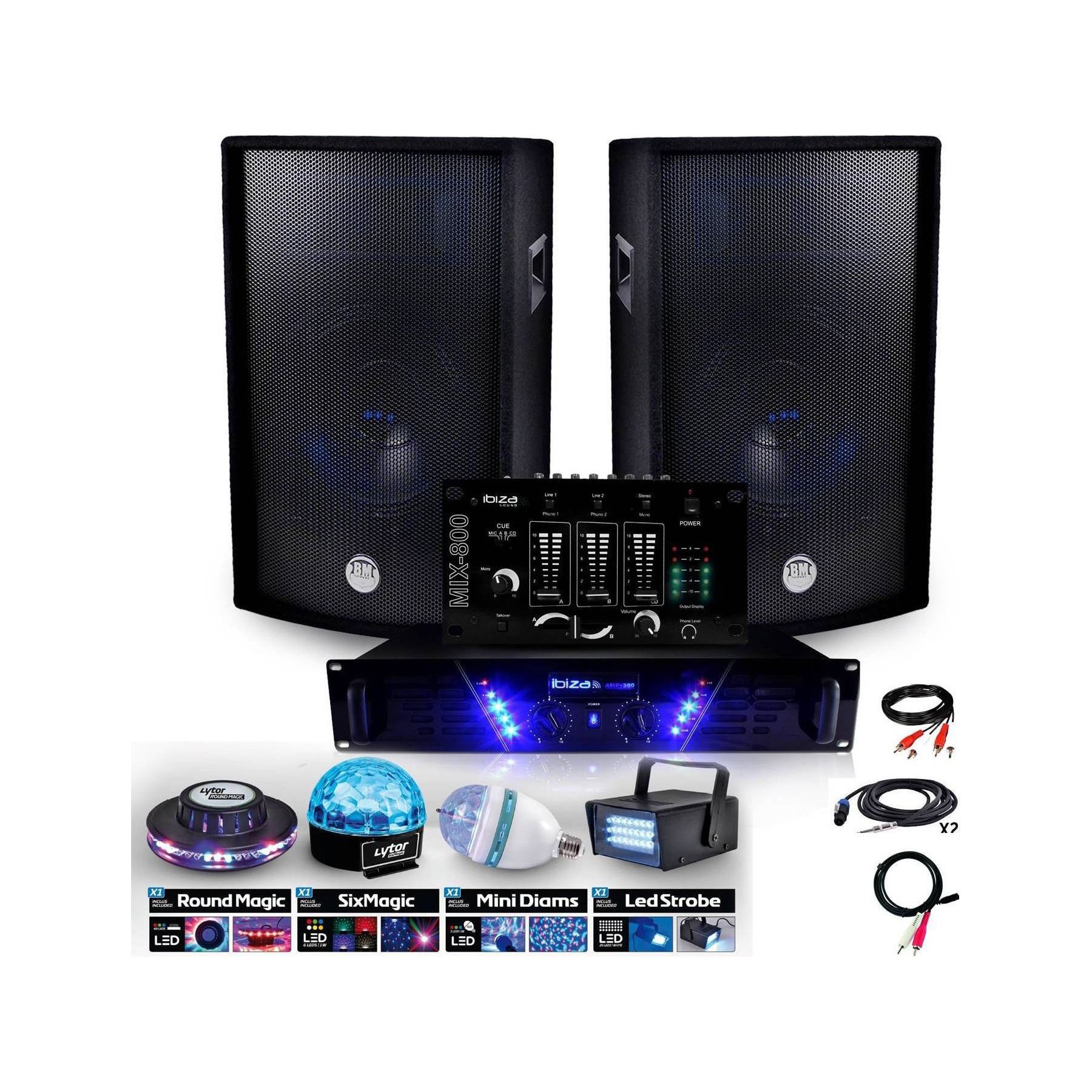 Pack sono IBIZA Pack Sono Ampli 480W + HP BMS-12 de 2x60