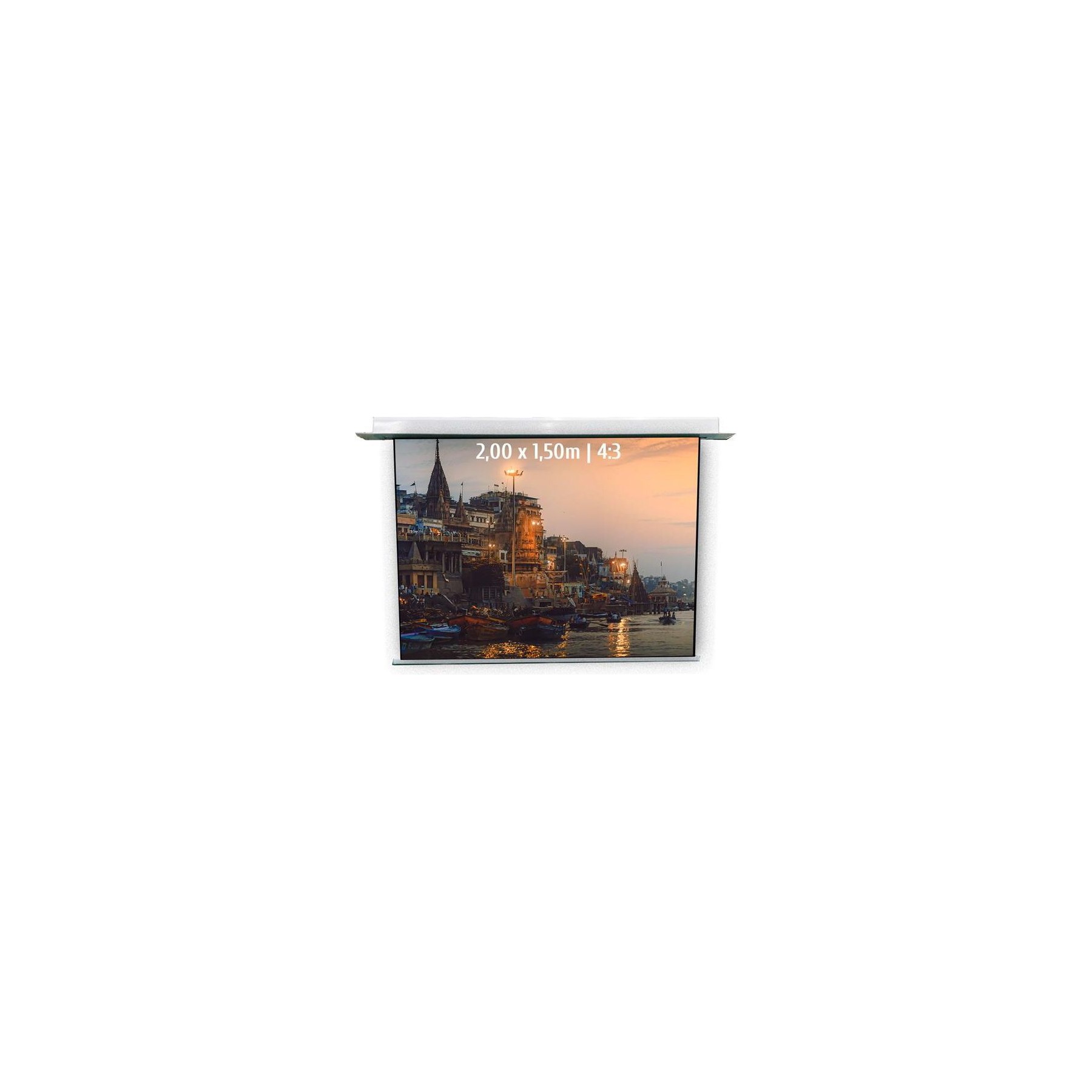 Ecran de projection KIMEX motorisé encastrable 2,00 x 1,50m, 4:3
