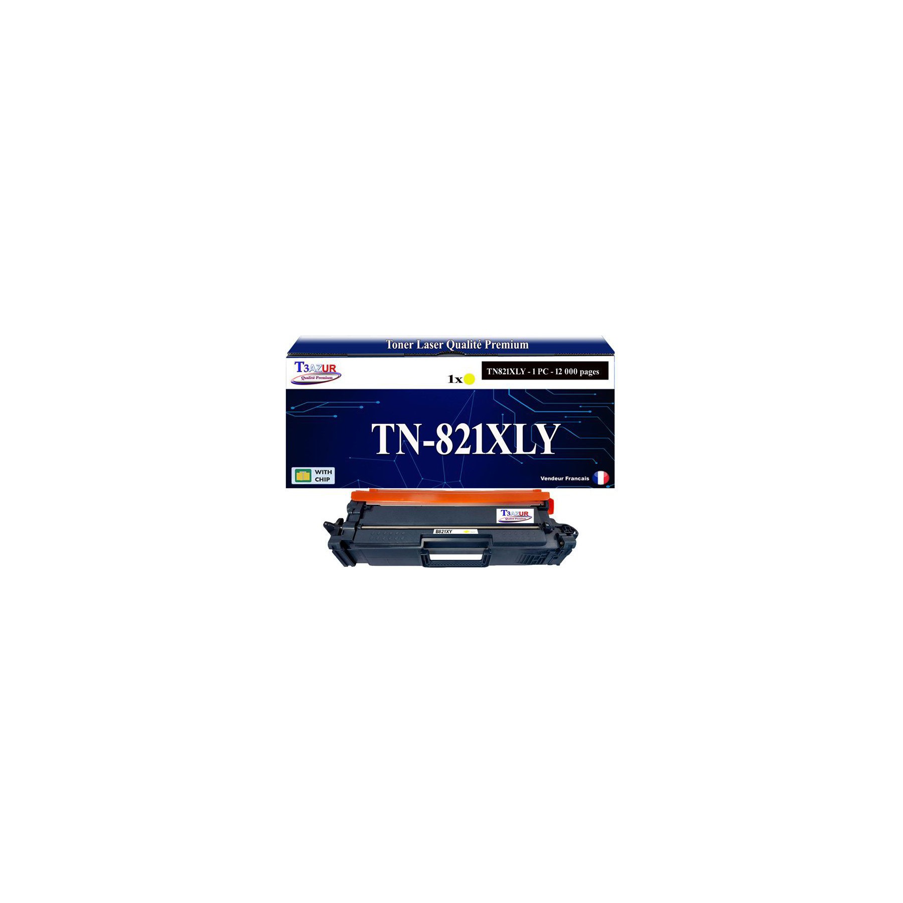 Toner T3AZUR Pour Brother  TN-821 XXL Jaune