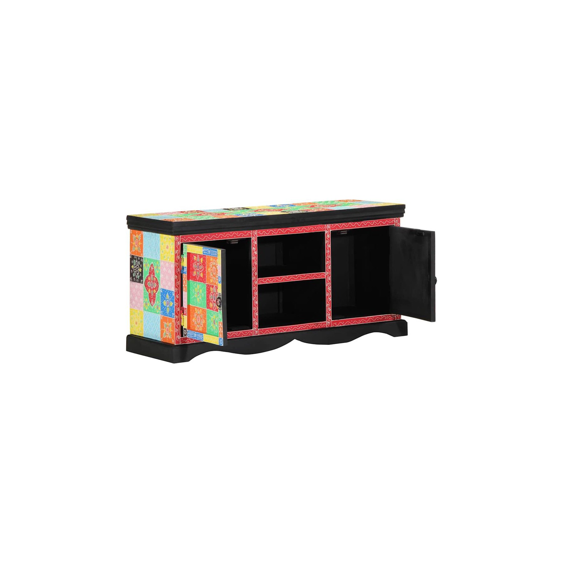 Meuble TV HELLOSHOP26 Meuble TV moderne pratique avec étagères