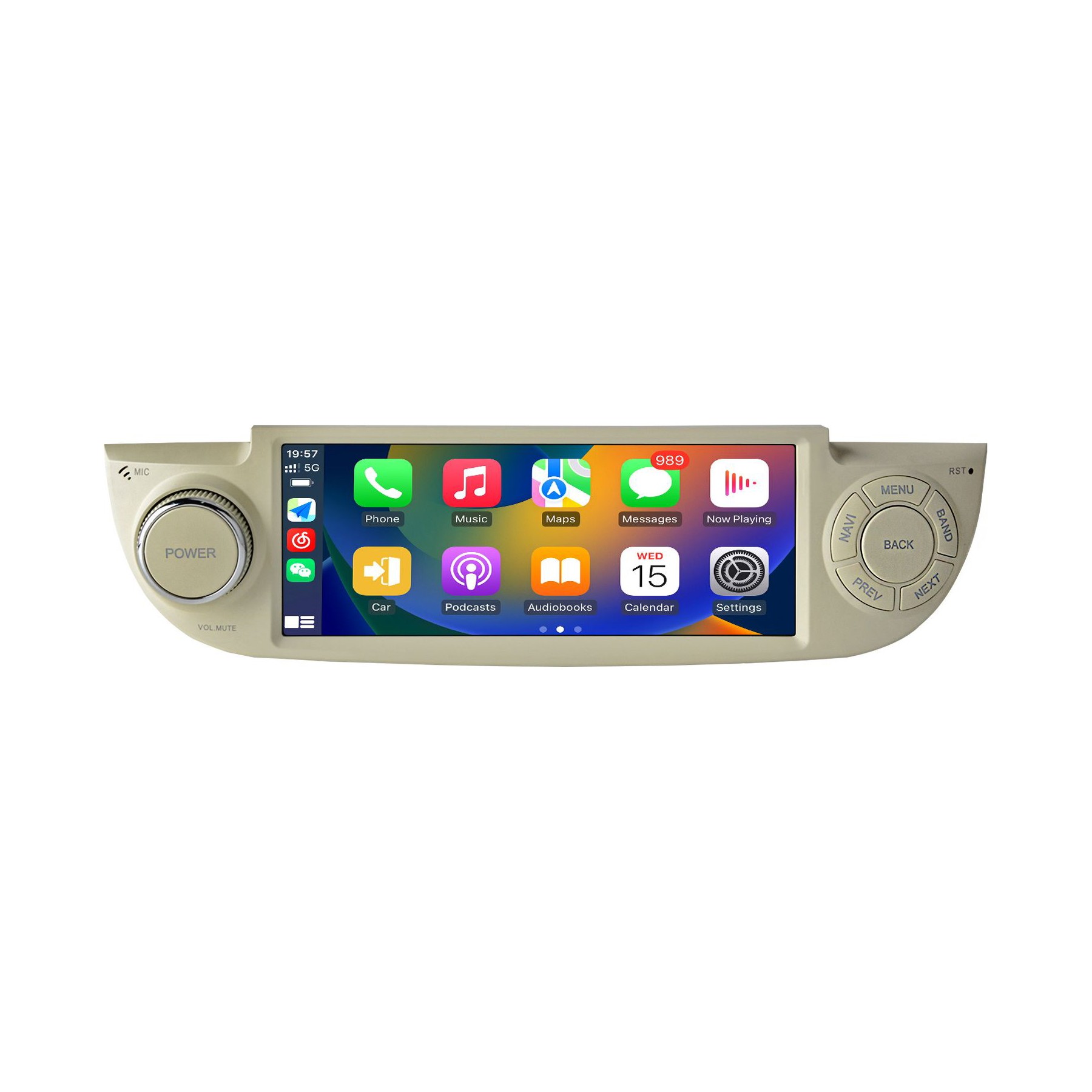 Autoradio connecté JUNSUN pour Fiat 500 2007-2015 64G 6.86"Carplay
