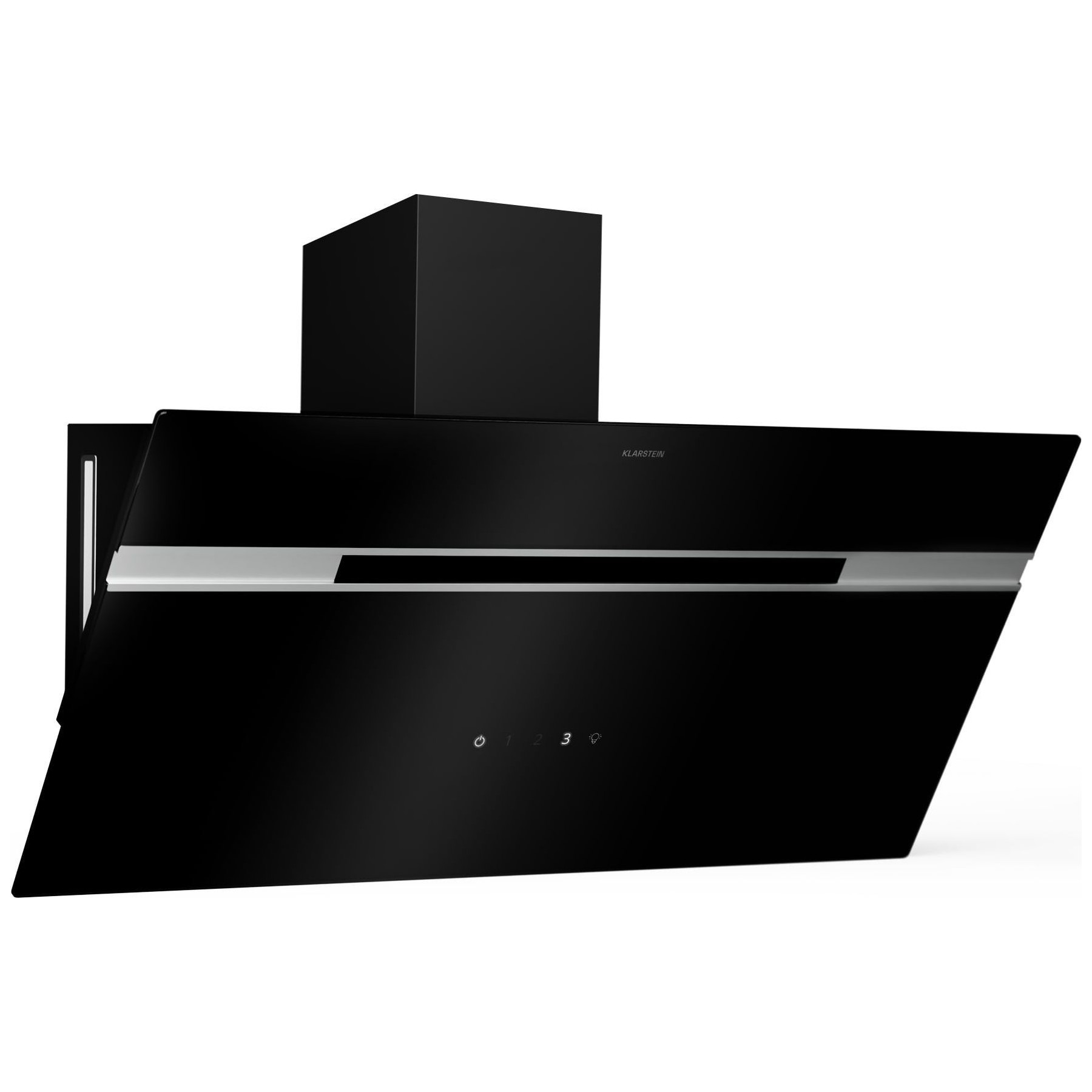 Hotte décorative murale inclinée KLARSTEIN Alina 90cm 600 m³/h LED 59 dB Noir