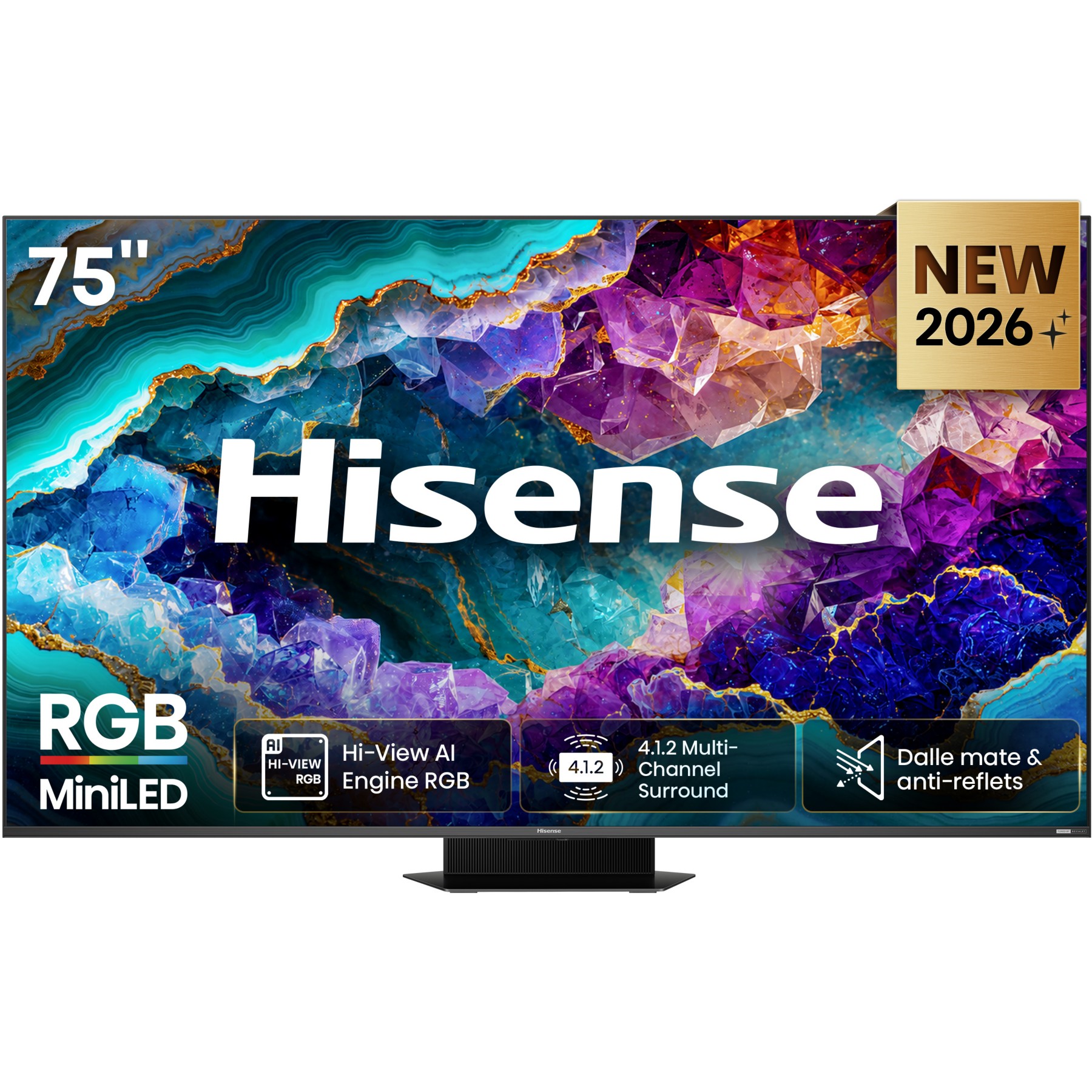TV RGB HISENSE 75UR9S (2026) 75" (189 cm) 4K Ultra HD - Expérience Gaming, 180Hz, anti-reflet