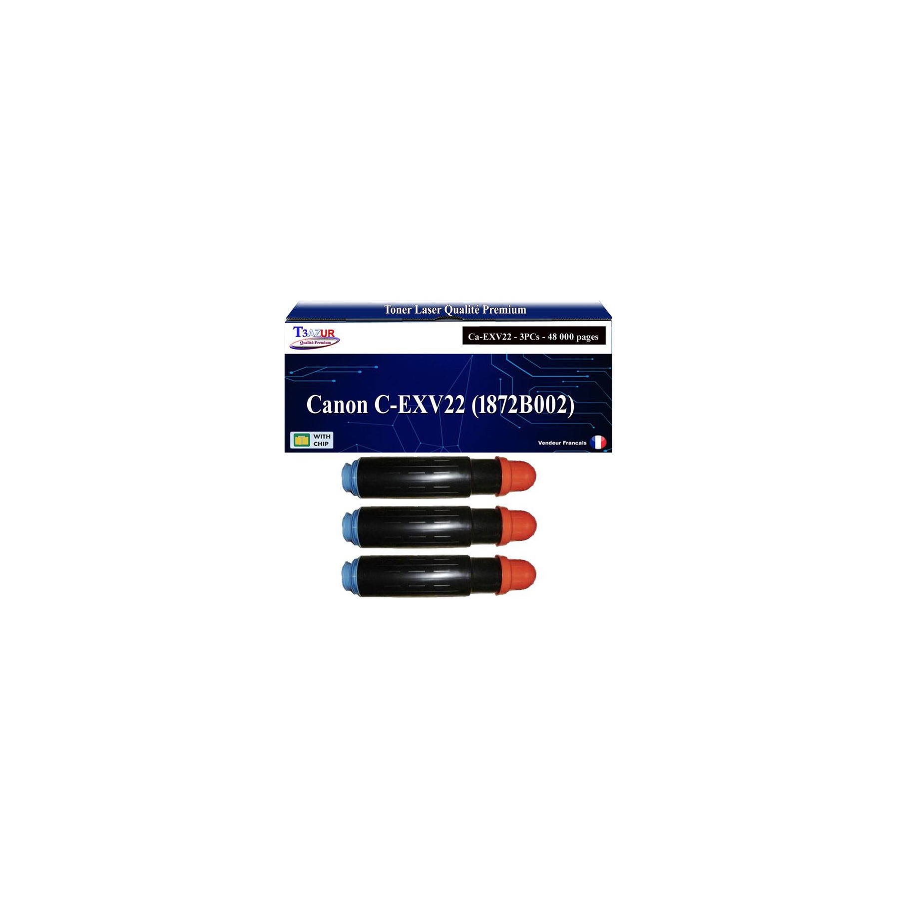 Toner T3AZUR pour Canon iR5075 iR5065 CEXV22 (x3)