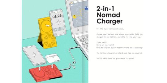 Chargeur CASYX 2 en 1 Charge rapide Qi2 USB C noir