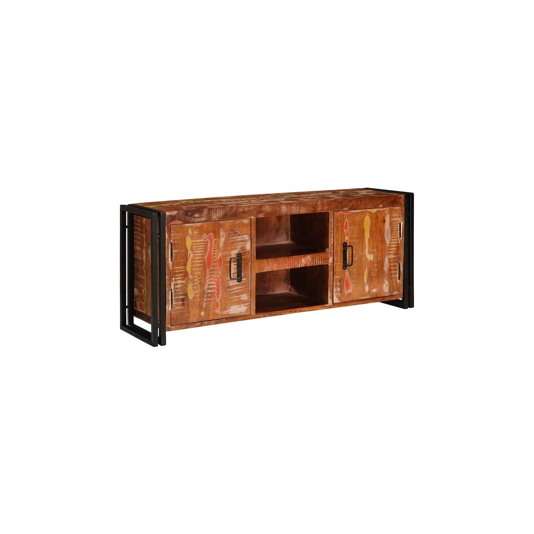 Meuble TV HELLOSHOP26 Meuble TV rectangulaire rustique avec ra