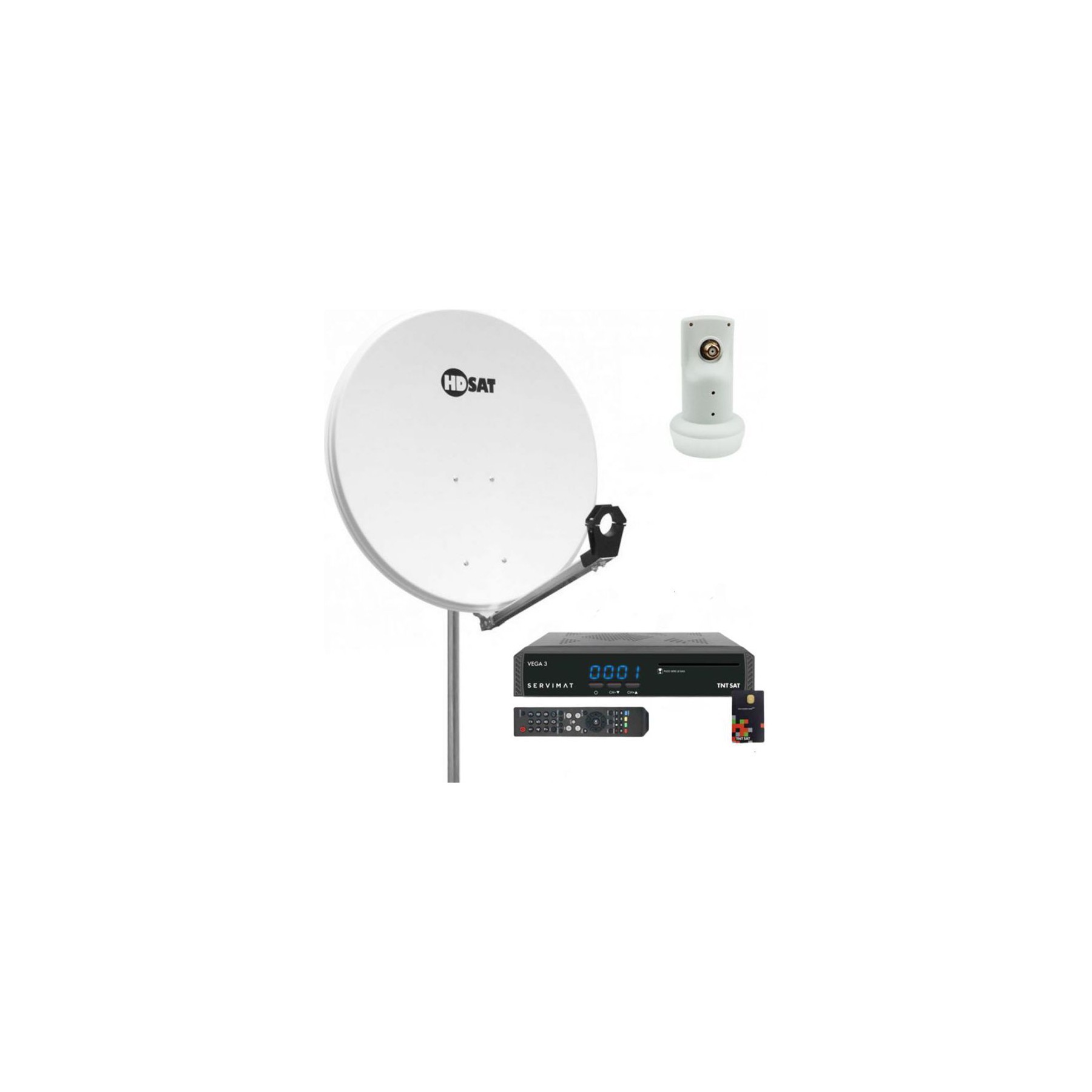 Antenne parabolique HDSAT Pack Hdsat Parabole Satellite Acier 80cm