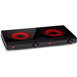 Domino vitrocéramique KLARSTEIN Cookbuddy 2 zones 2400W 5 vitesses noire