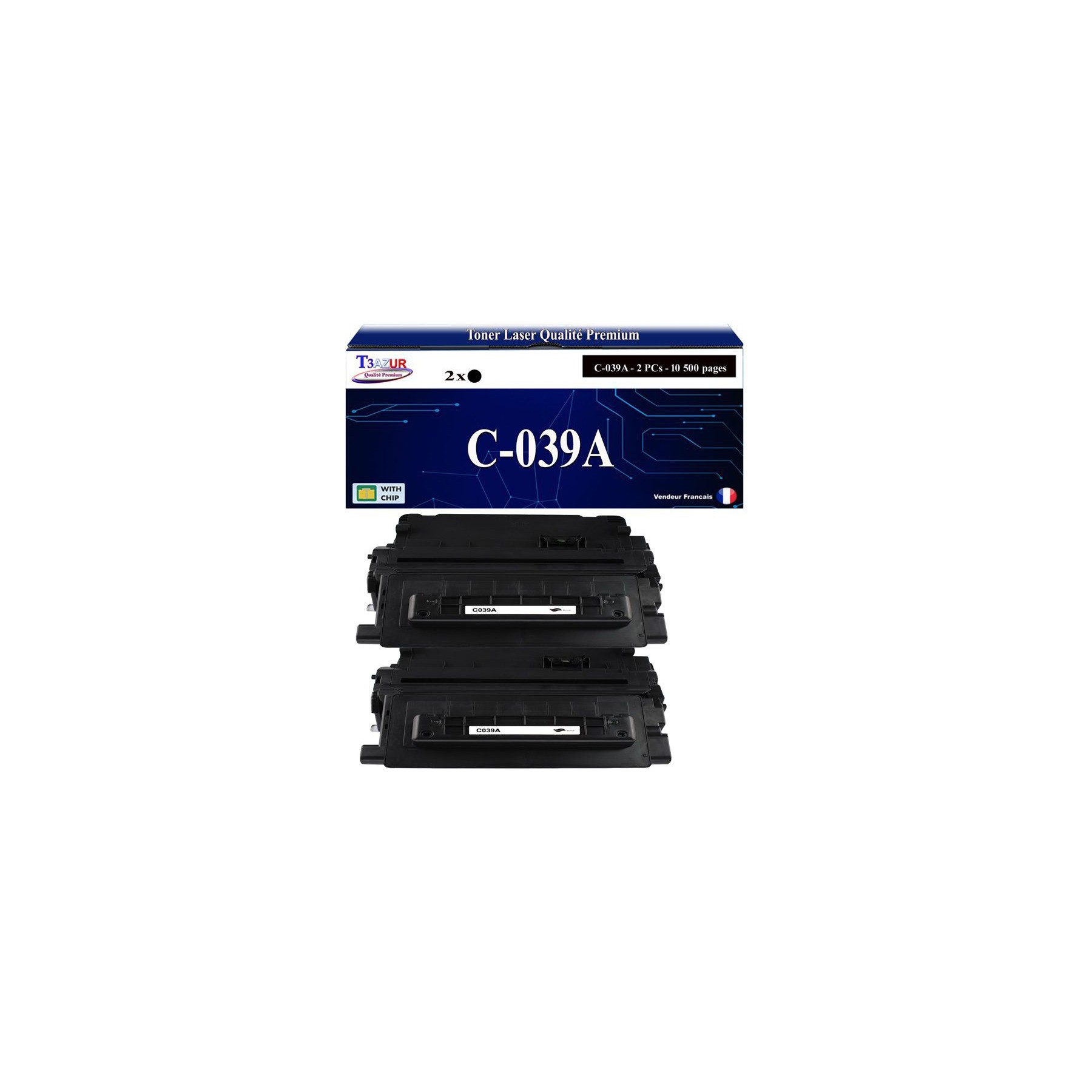 Toner T3AZUR pour CanonLBP351x, LBP352x , 039 (x2)