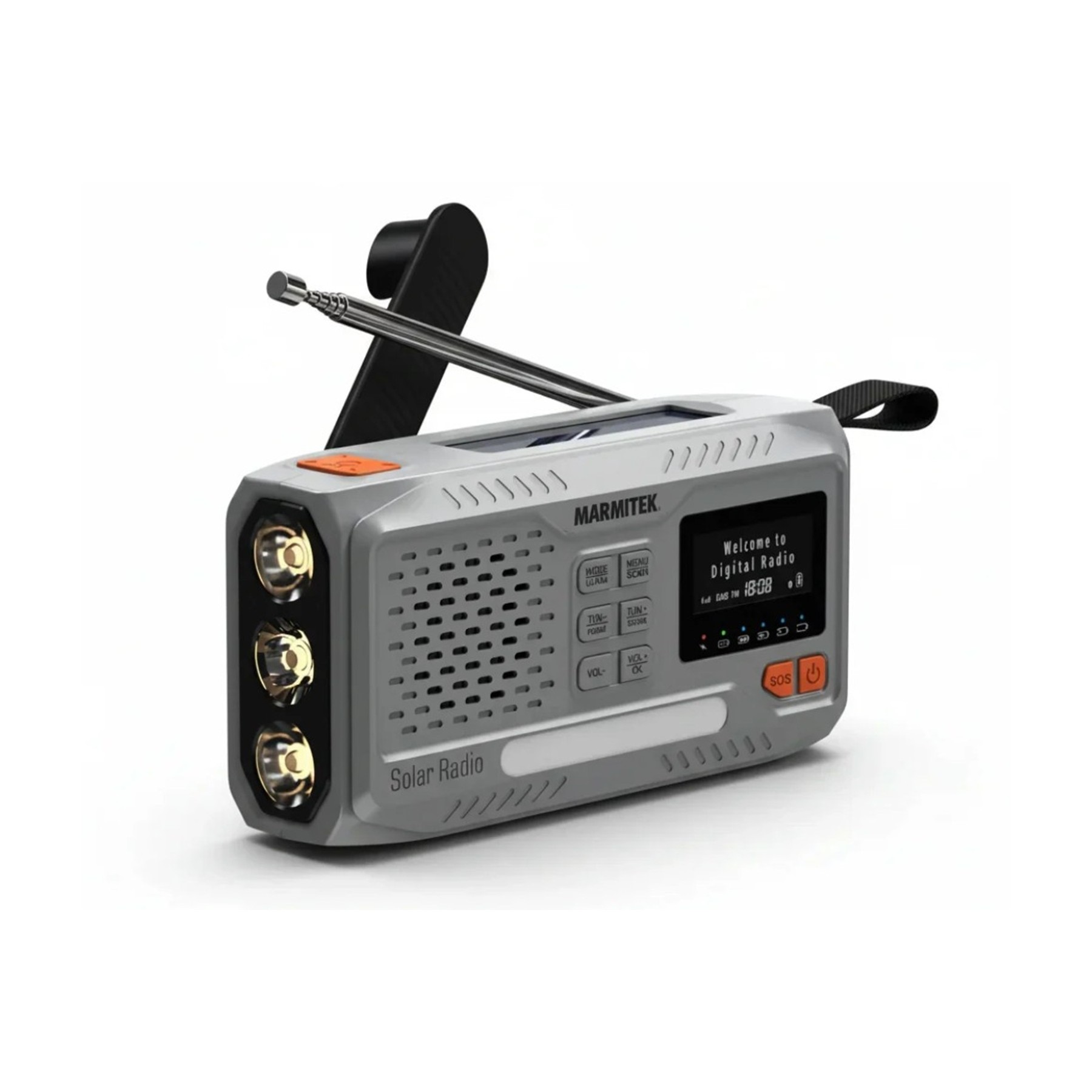 Radio DAB MARMITEK de survie RESQ 100 avec batterie grise