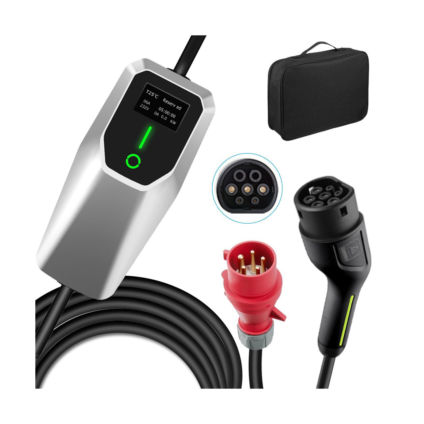 Accessoire borne de recharge JUNSUN Câble recharge voiture 11KW type 2 4M