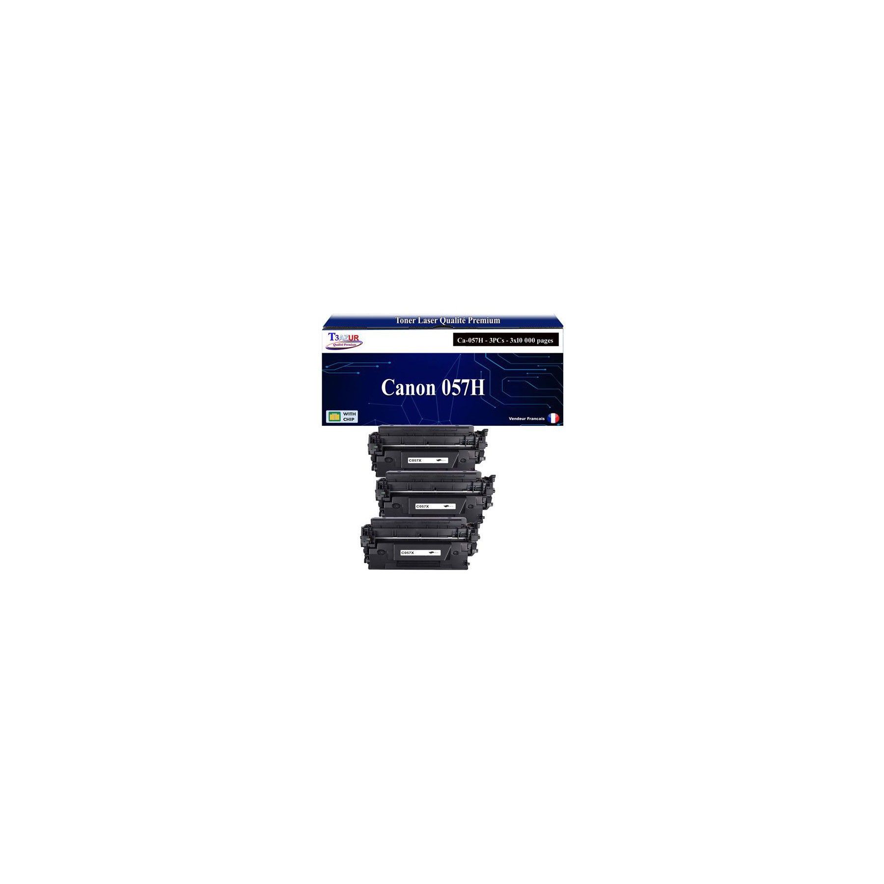Toner T3AZUR compatible avec Canon 057H (x3)