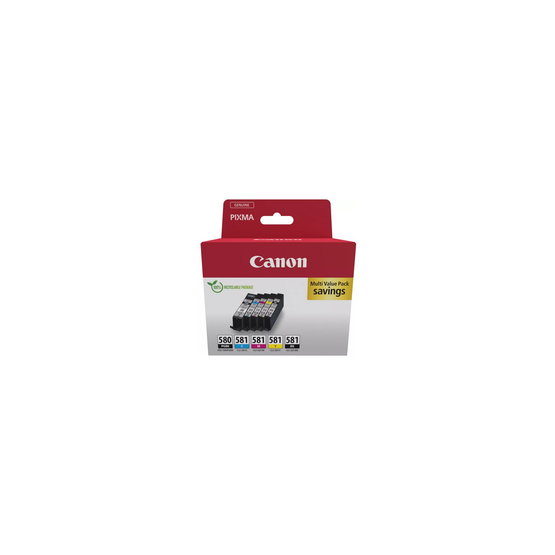 Cartouche d'encre CANON Pack Multipack 5 Originales PGI-580/CLI-581 (Noir + 4 Couleurs) - 2078C005