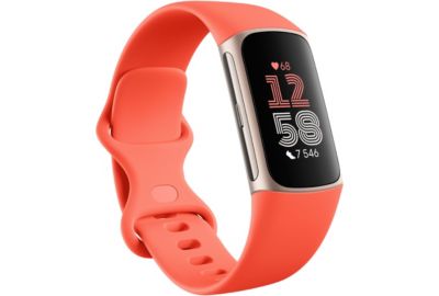 Bracelet connecté FITBIT Charge 6 champagne Gold et Corail