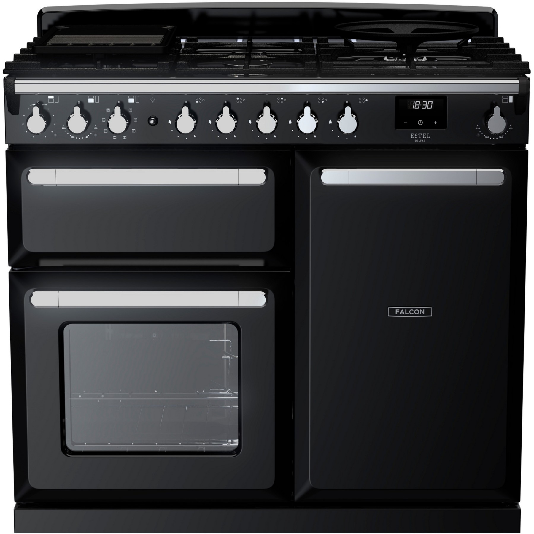 Piano de cuisson gaz FALCON ESTEL DELUXE TAB GAZ 100 CM NOIR BRILLAN