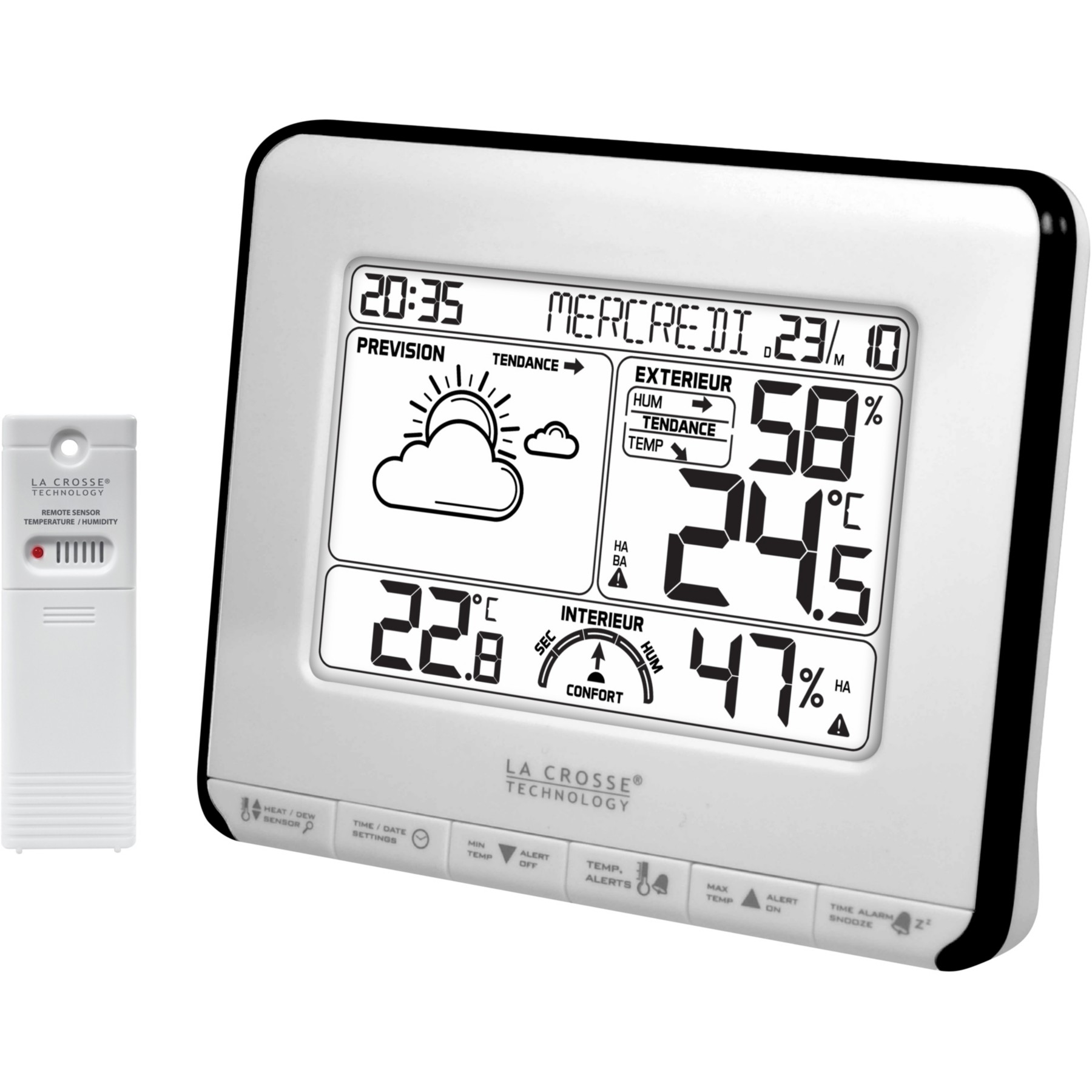 Station météo LA CROSSE WS6818 Blanc/Noir