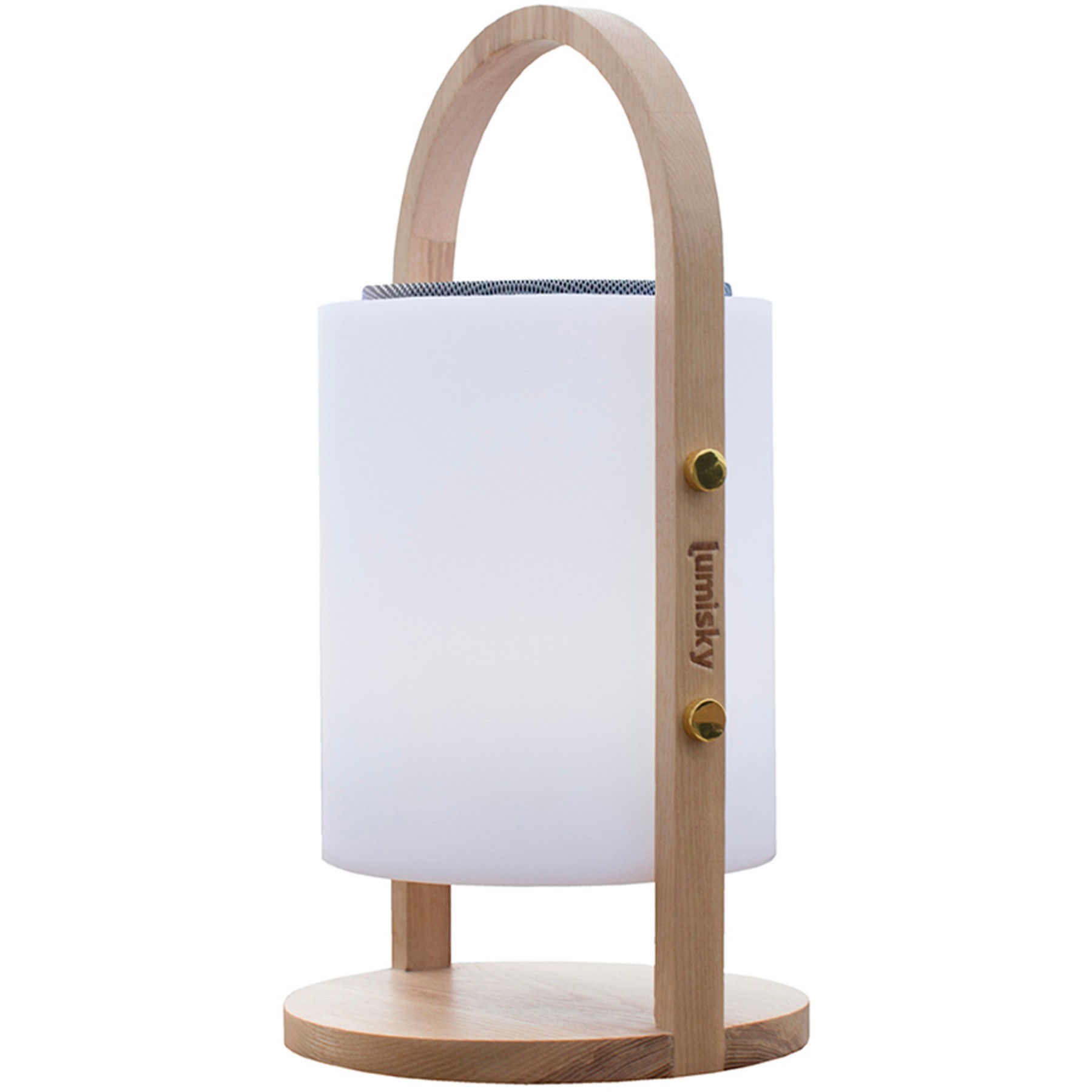 Lampe LED LUMISKY enceinte BT sans fil poignée bois LED