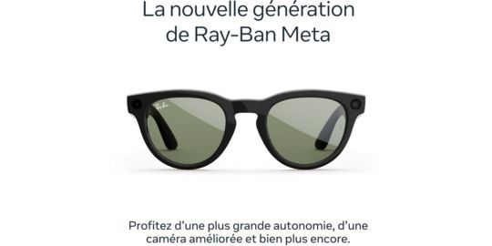 Lunettes connectées META Ray-Ban Headliner (Gen 2) - Noir brillant, Verres vert