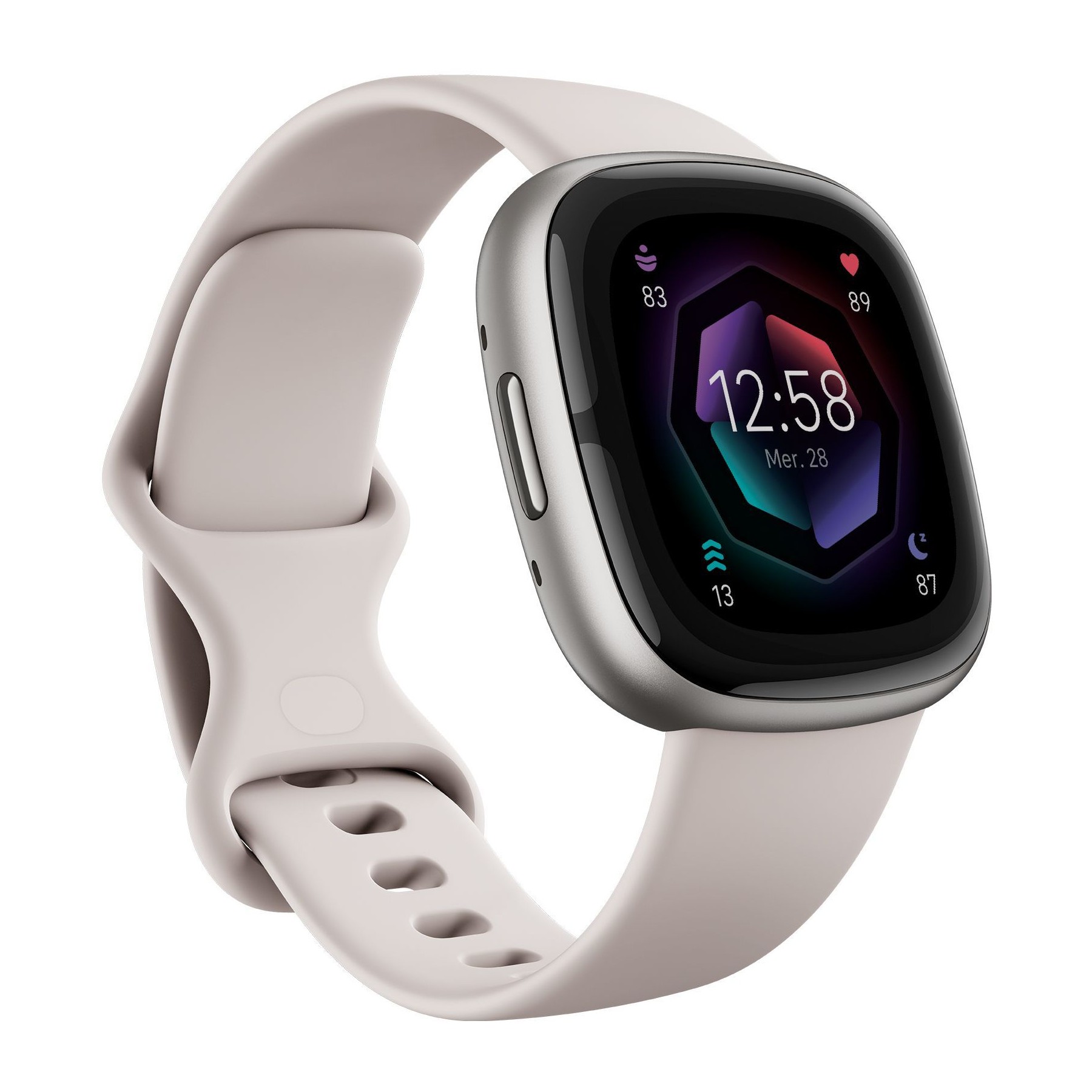 Montre santé FITBIT Sense 2 Aluminium Platine et Blanc