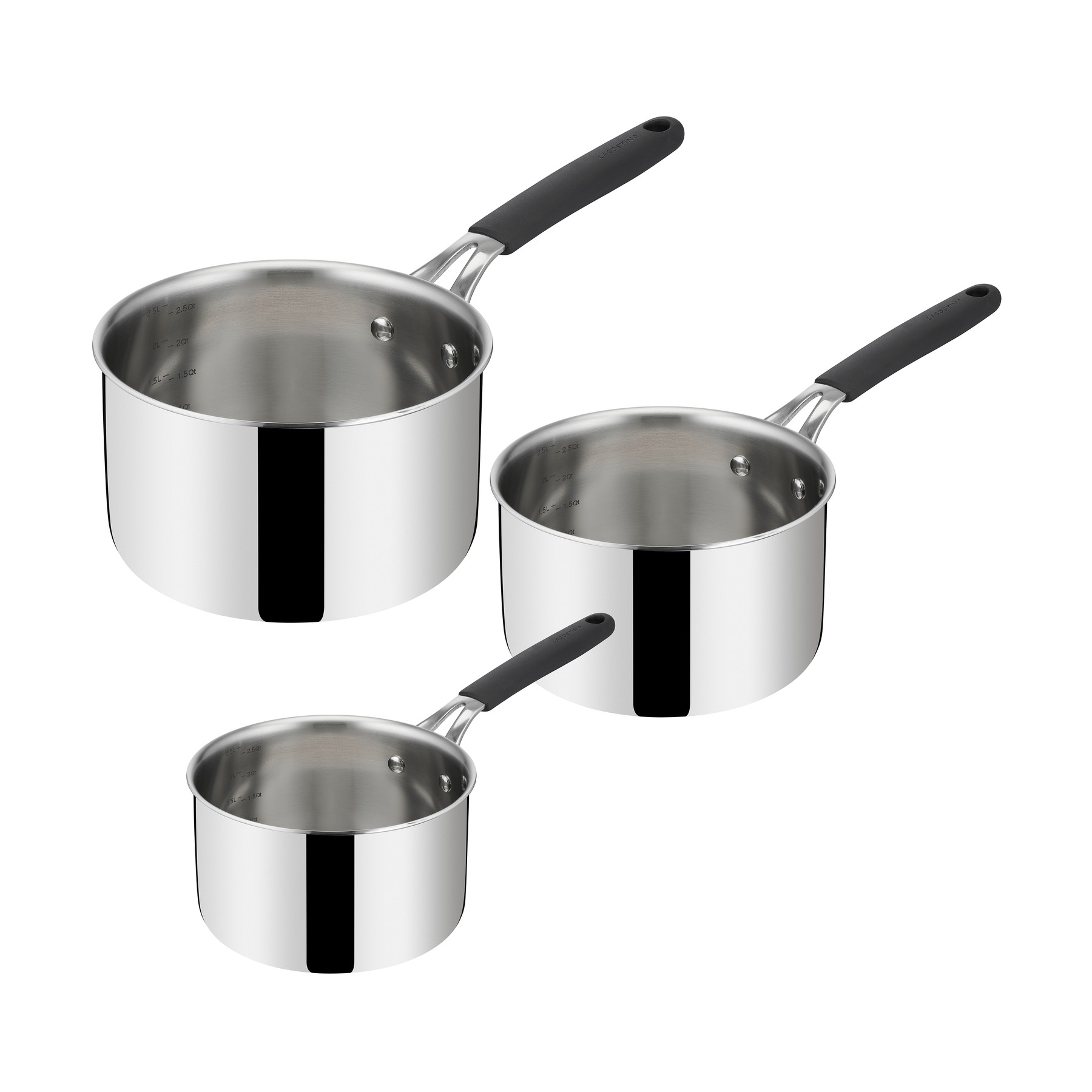 Batterie de cuisine LAGOSTINA 3 casseroles Esperta triply 16/18/20cm