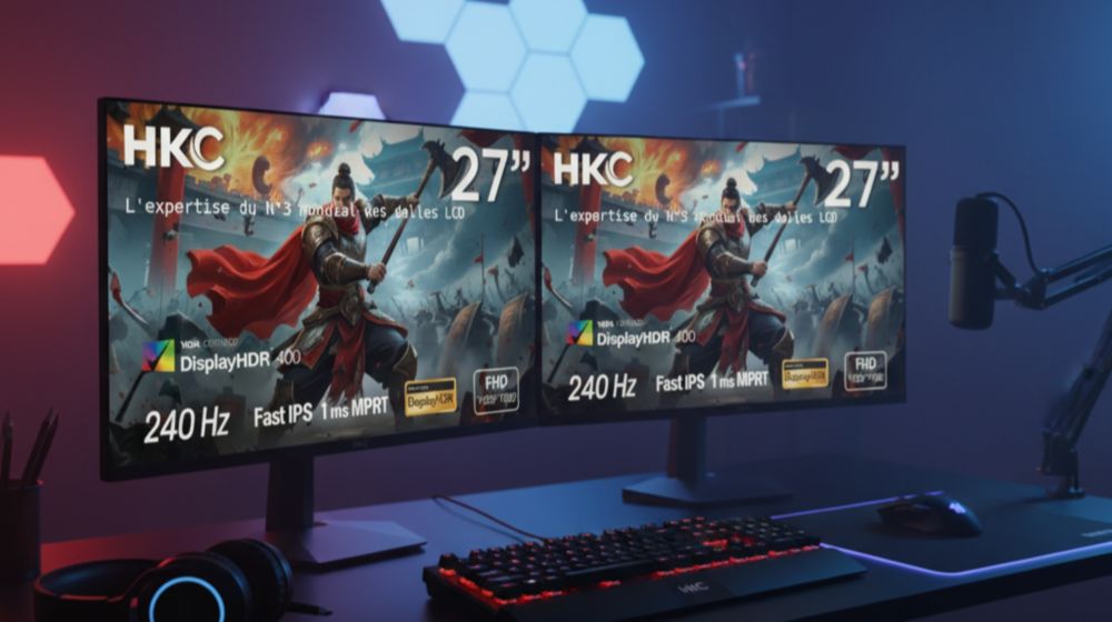 Ecran PC Gamer HKC 27" Full HD 240 Hz Fast IPS 1ms HDR400 - HKC G27H3D