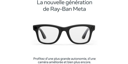 Lunettes connectées META Ray-Ban Wayfarer (Gen 2) - Noir mat, Verres transparents