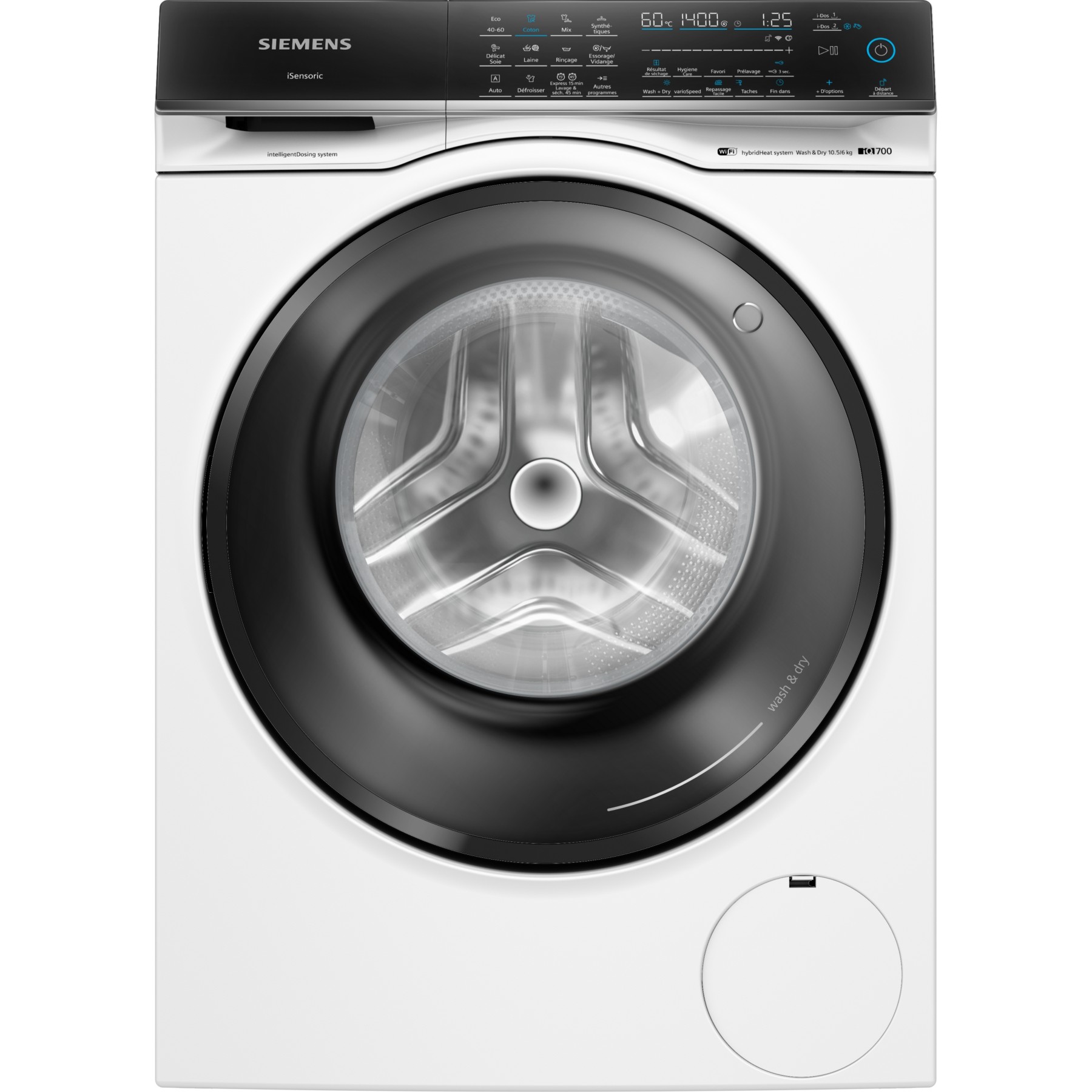 Lave linge séchant hublot SIEMENS WN54C2A0FR - 10,5/6 kg - 1400 tr/min - Classe D - Moteur induction - Dosage automatique - Connecté