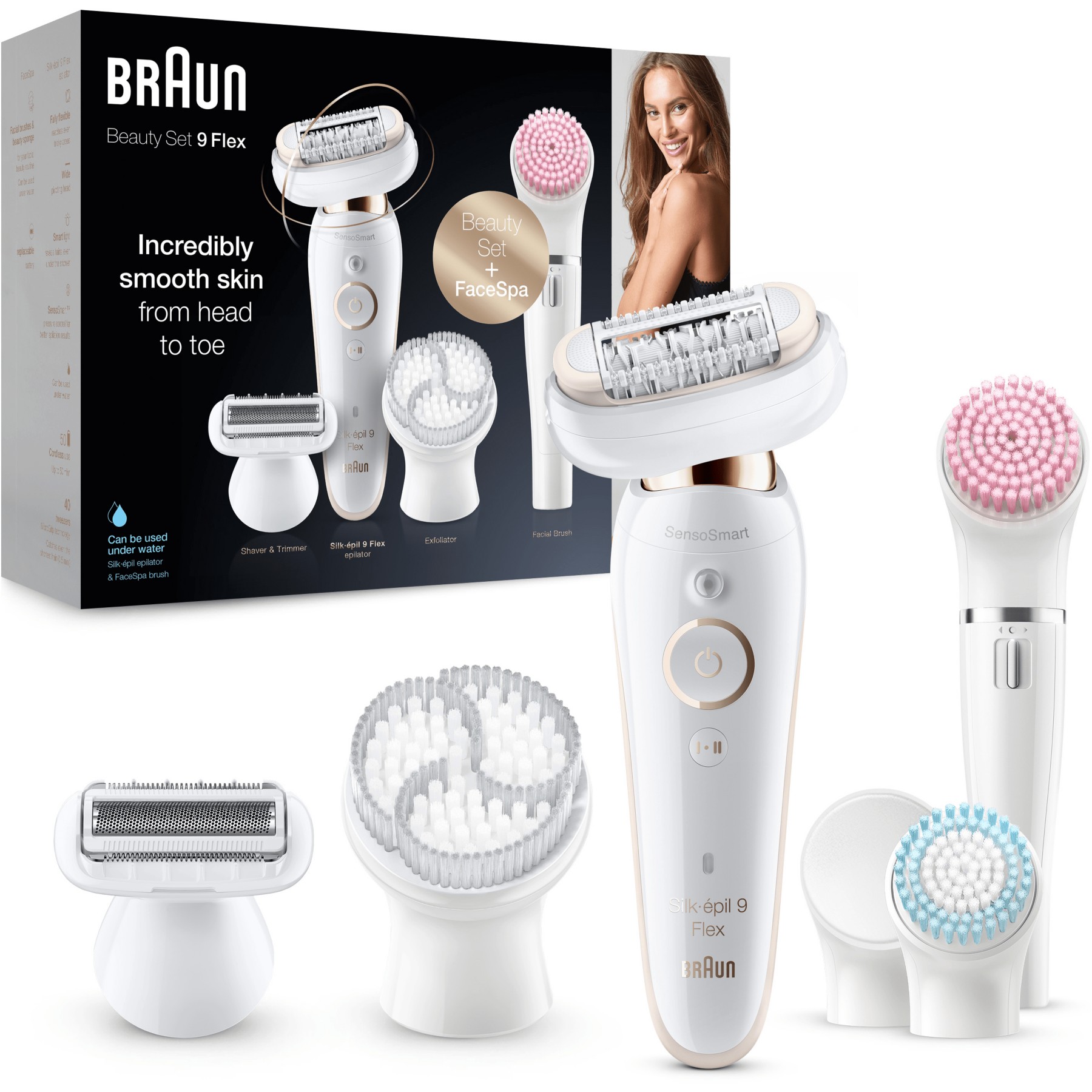 Epilateur électrique BRAUN Silk-épil 9 Flex 9100 Beauty Set