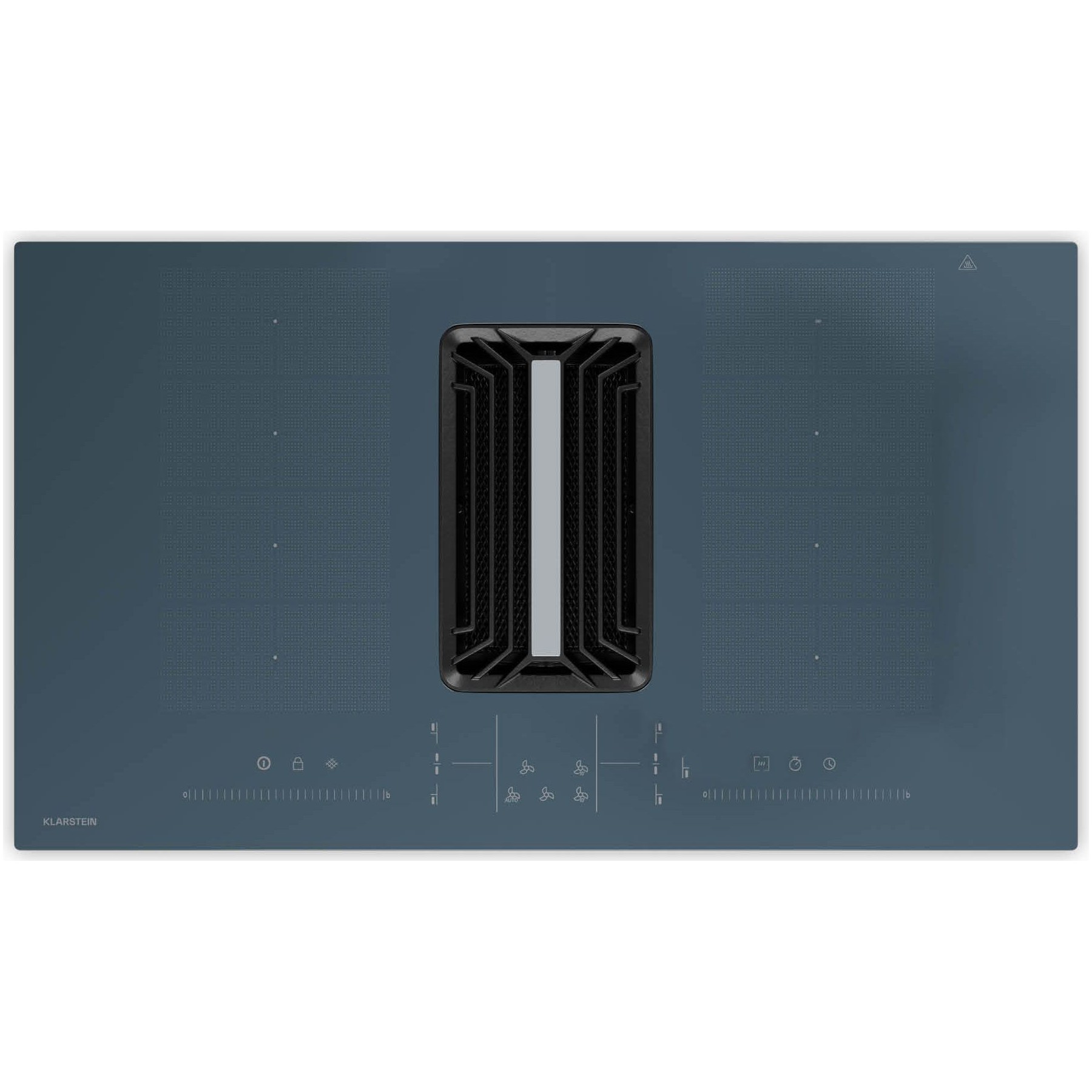 Plaque induction aspirante KLARSTEIN AirJet FlexPro hotte 90cm Flexzone gris