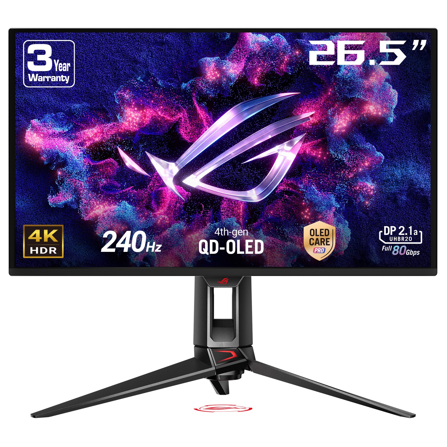 Ecran PC Gamer ASUS PG27UCDM 27" 4K 240Hz QD-OLED HDR10+ HDMI 2.1 USB-C 90W
