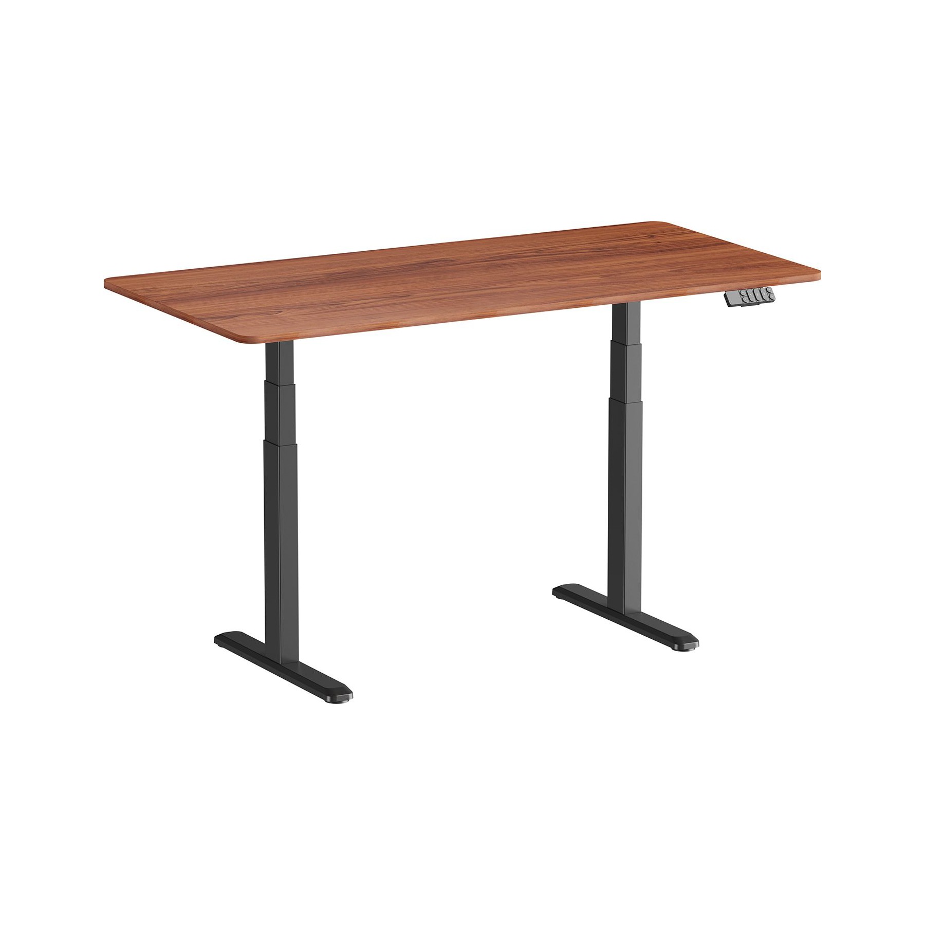 Bureau ergonomique KIMEX Plateau noyer 150x75cm Bords ronds