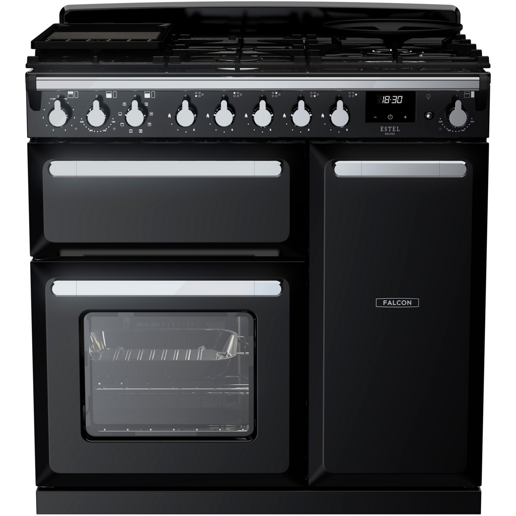 Piano de cuisson gaz FALCON ESTEL DELUXE TAB GAZ 90 CM NOIR BRILLANT