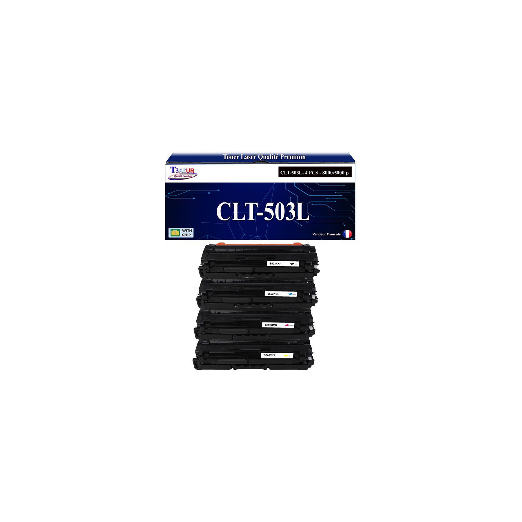 Toner T3AZUR pour Samsung C3060FR CLT-503L  (x4)
