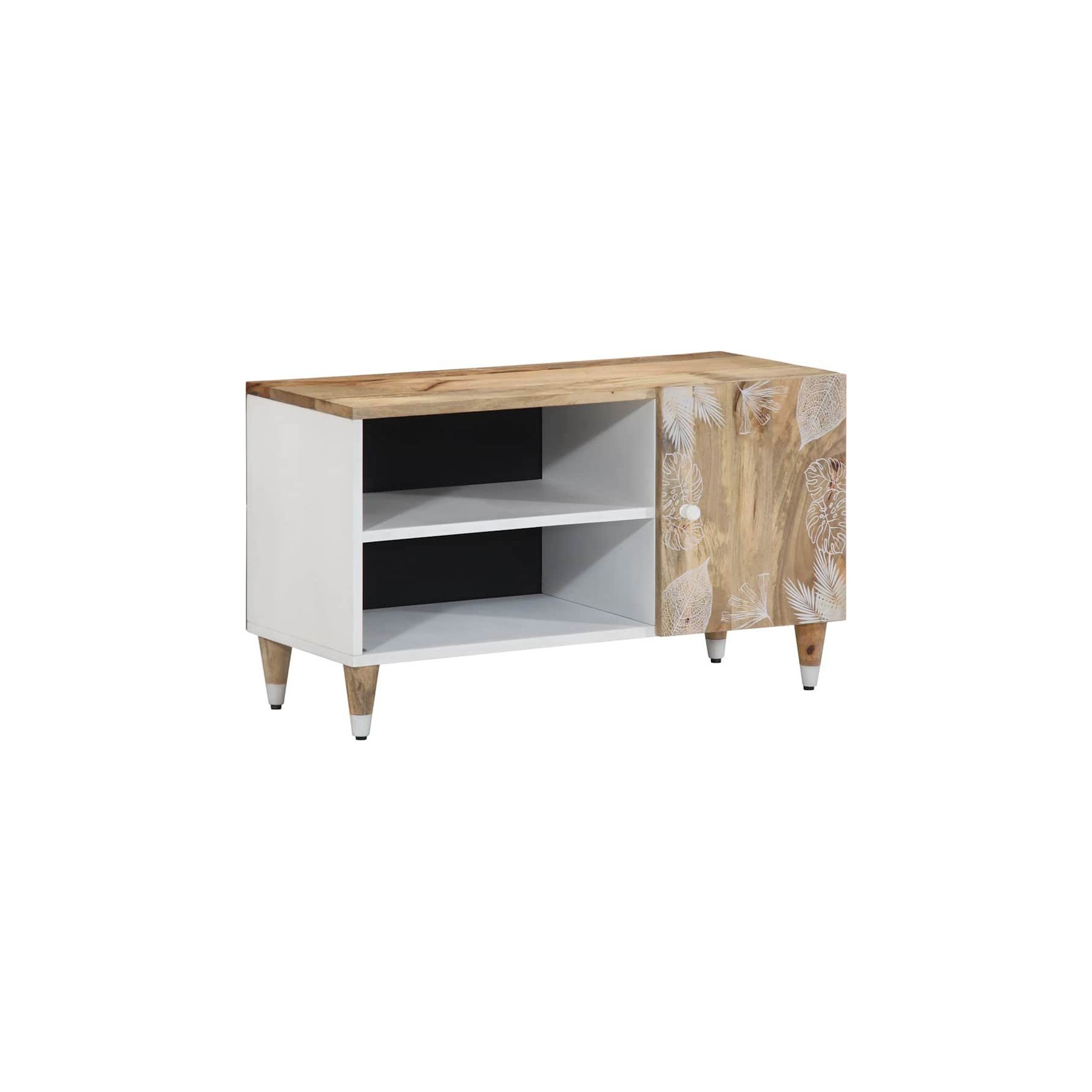 Meuble TV HELLOSHOP26 Meuble TV vintage avec rangement apport