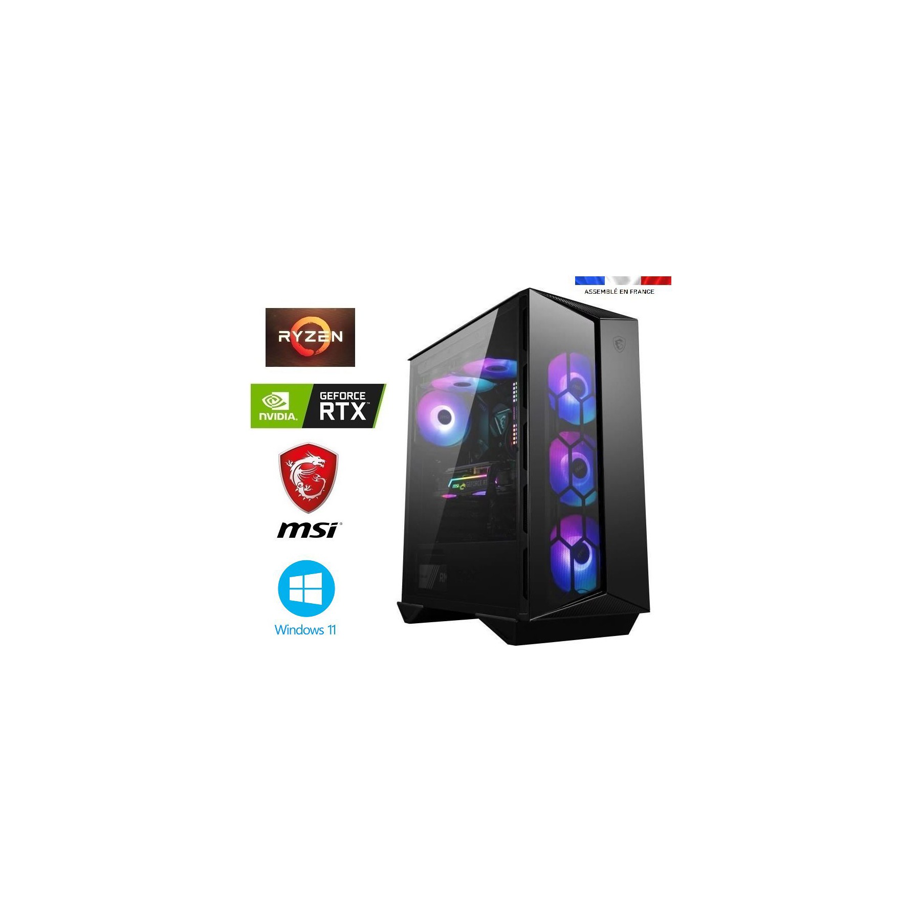 PC Gamer IDEES JEUX MSI Gungnir R7-5700X-RTX5060Ti-32Go-2To