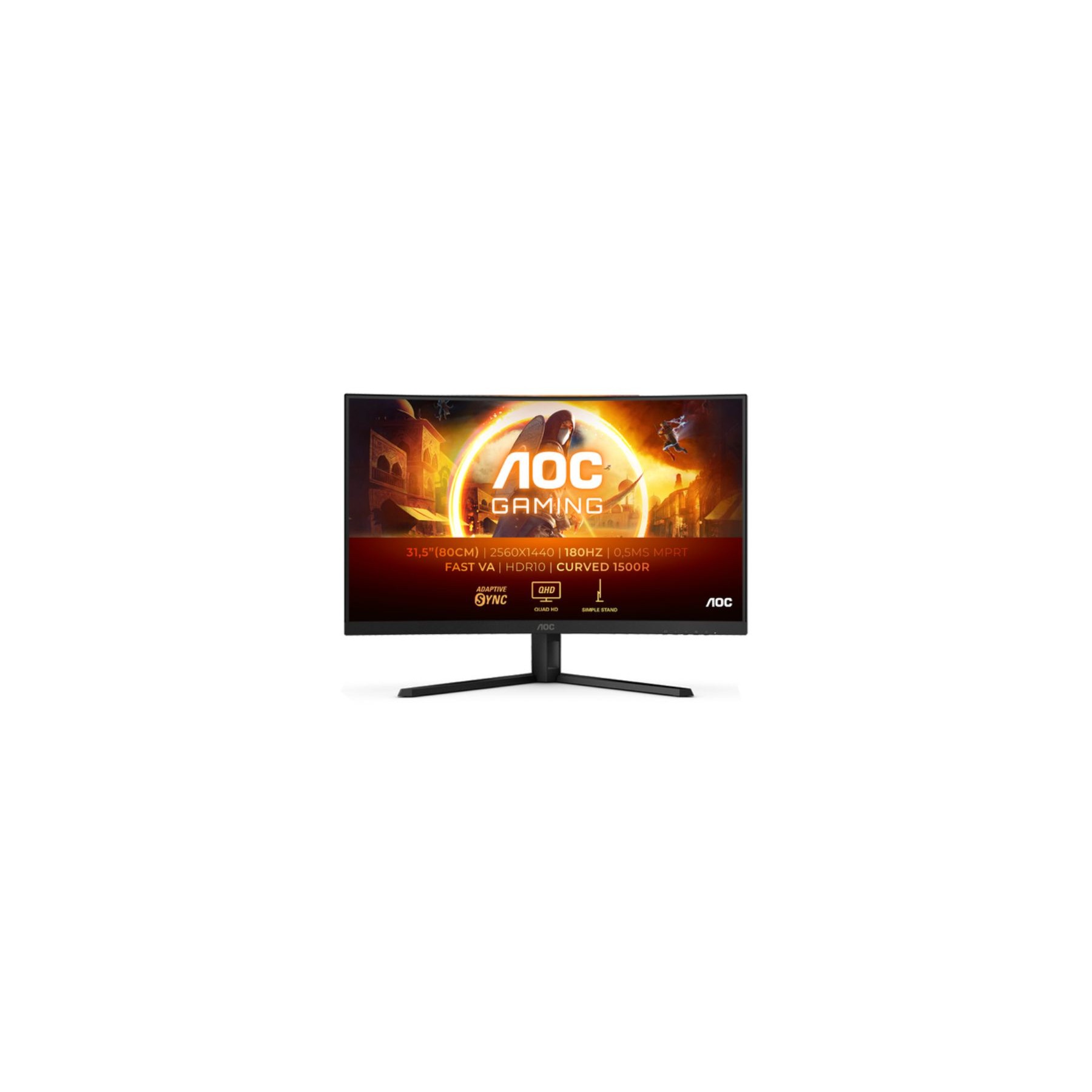 Ecran PC Gamer AOC CQ32G4VE 32" Incurvé 1500R QHD 180Hz Fast VA HDR10 Adaptive-Sync
